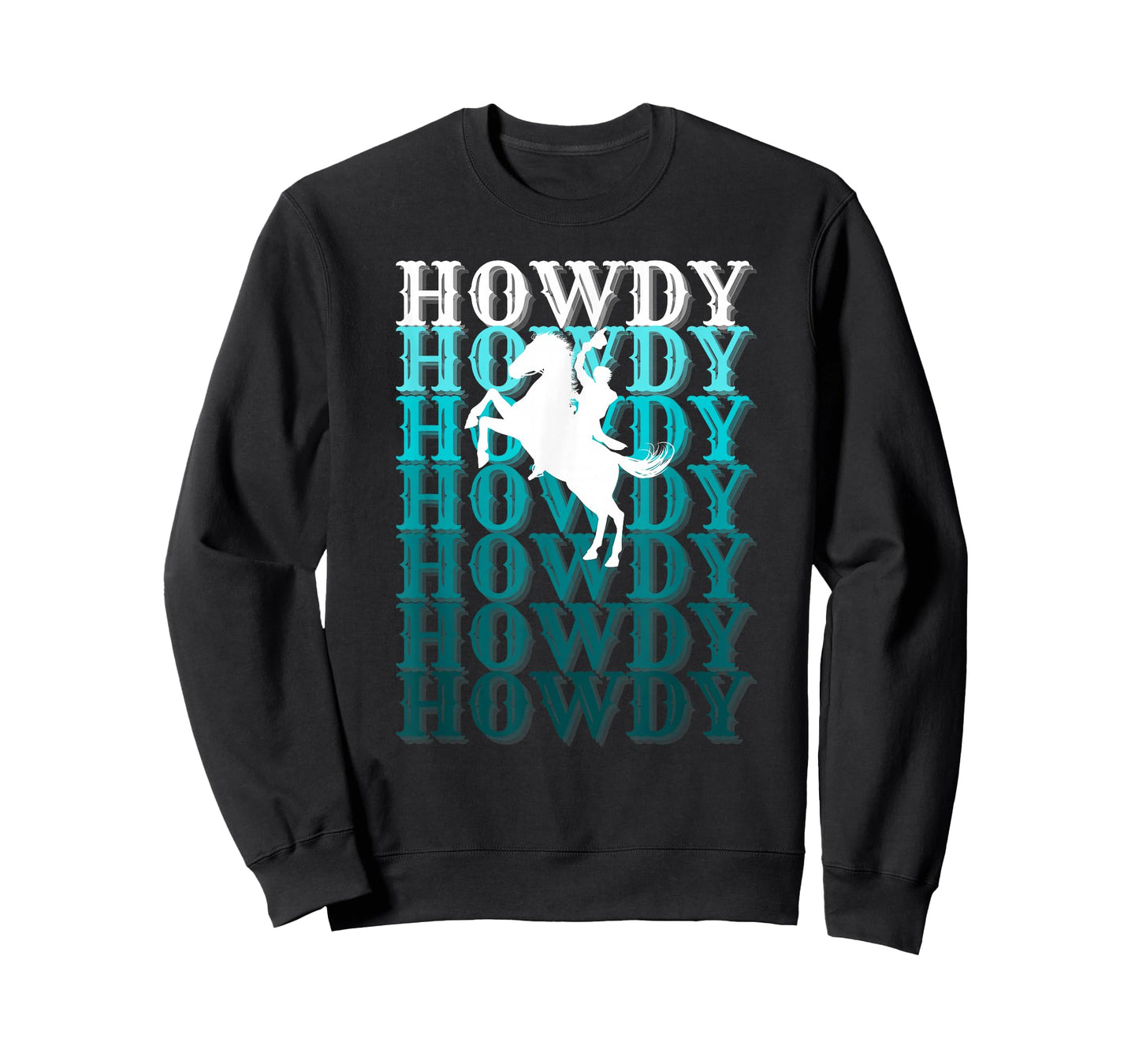 Fun Teal Country Boho Western Greetings Farm Fashion Horses T-Shirt