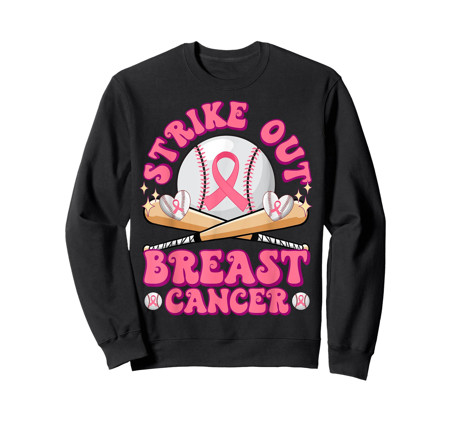 Strike Out Breast Cancer Awareness Pink October Baseball T-Shirt