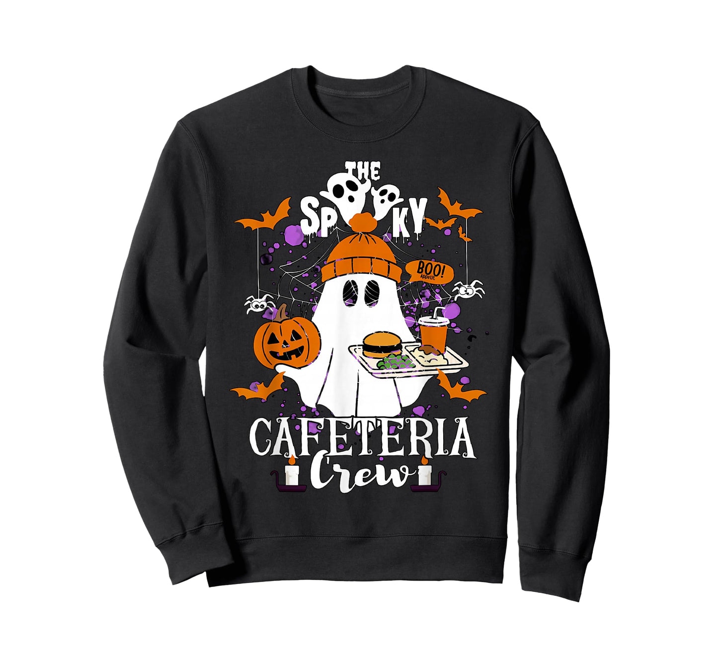 Spooky Cafeteria Crew Halloween Ghost Lunch Lady School Fall T-Shirt