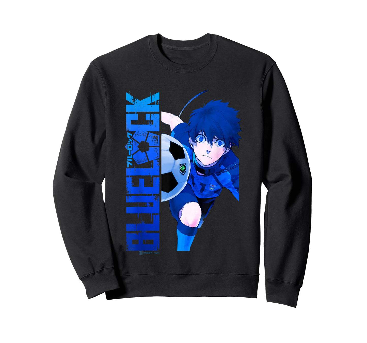 Blue Lock Blue Soccer Ball Split Panels T-Shirt