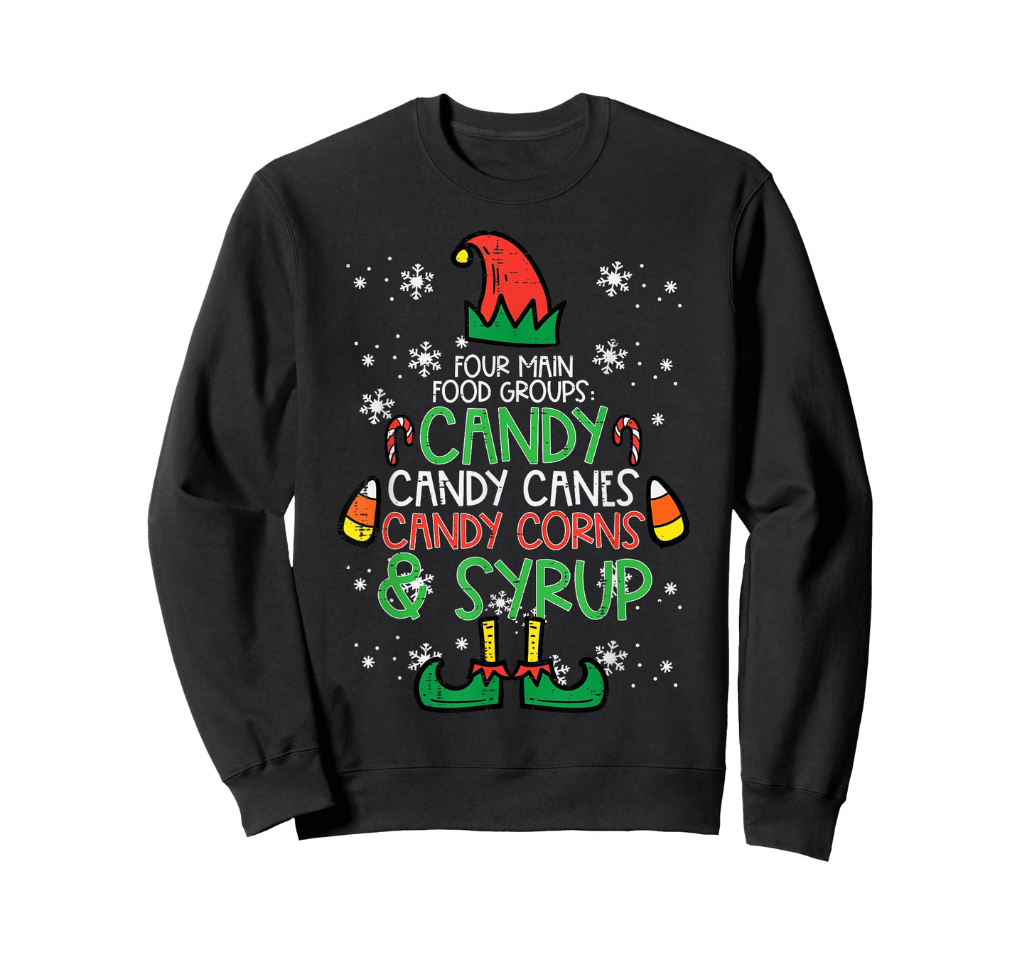 Christmas Food Groups Funny Xmas Candy Cane Men Women Kids T-Shirt