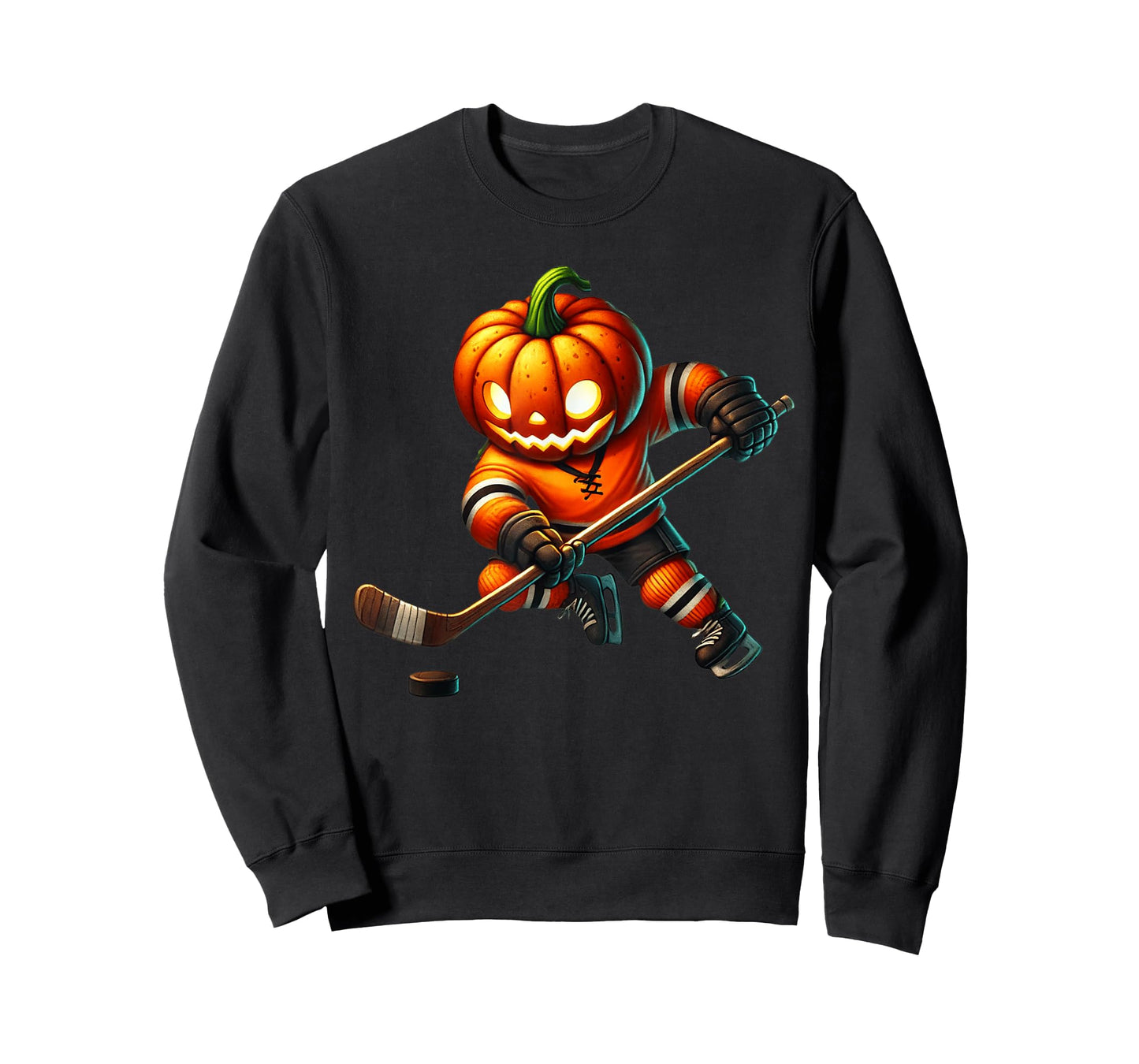Ice Hockey Pumpkin Face Halloween Costume Men Boys Kids T-Shirt
