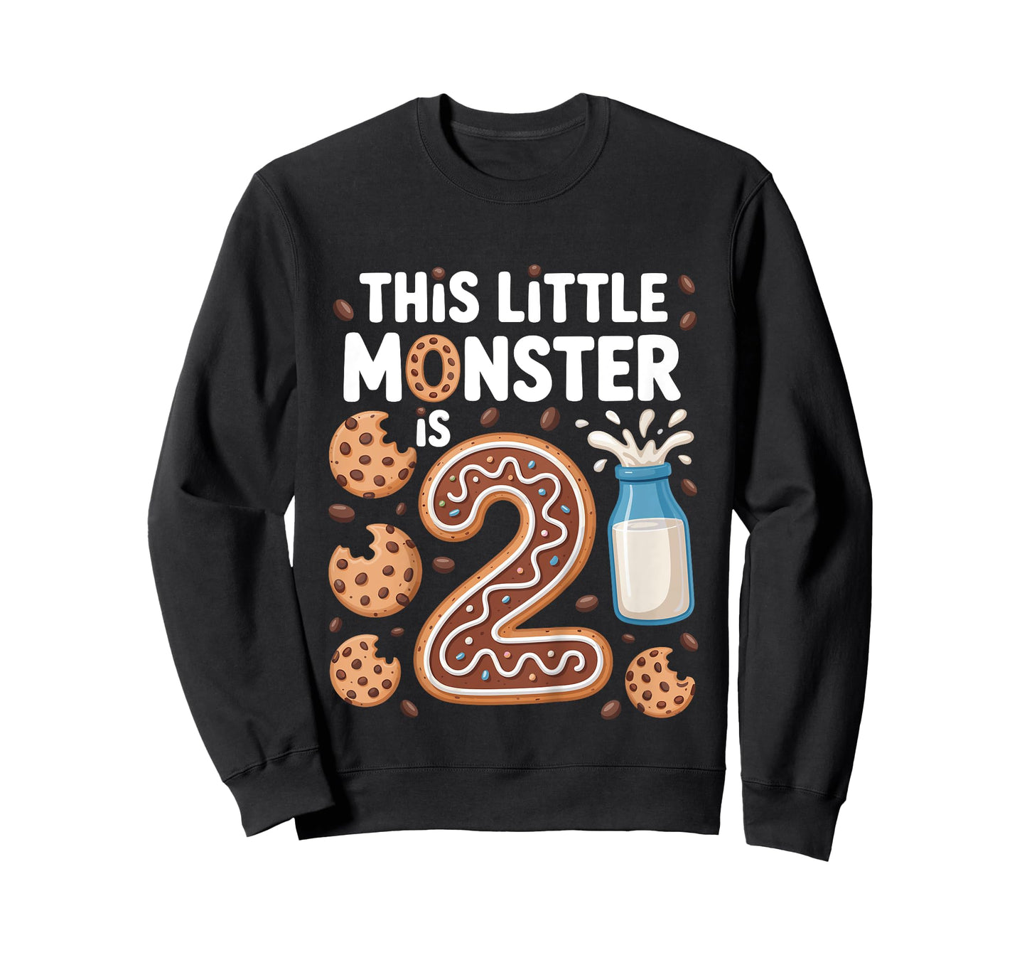 Kids This Cute Monster is 2 Cute Cookie 1st Birthday T-Shirt