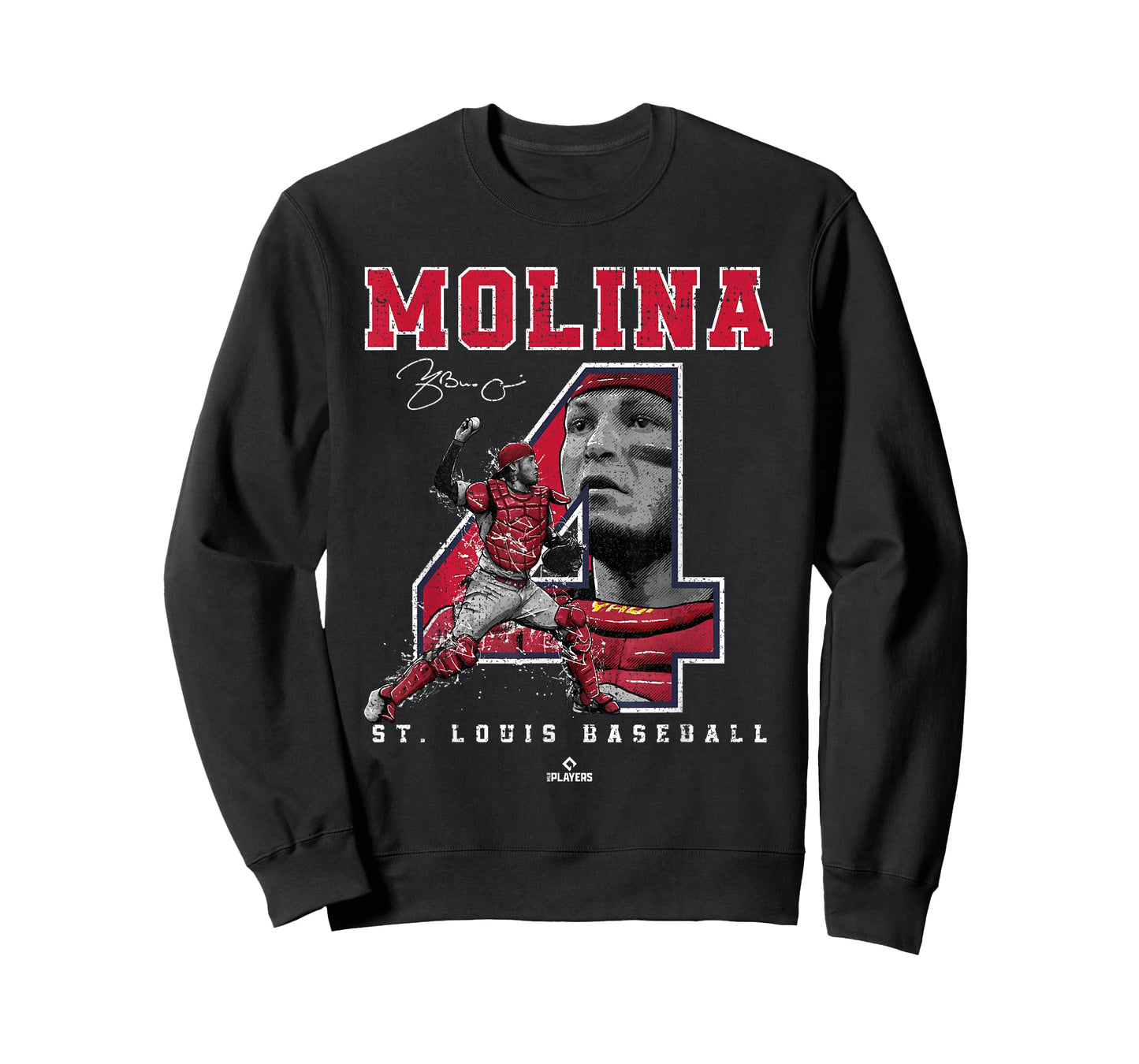 Number and Portrait Yadier Molina St Louis MLBPA T-Shirt