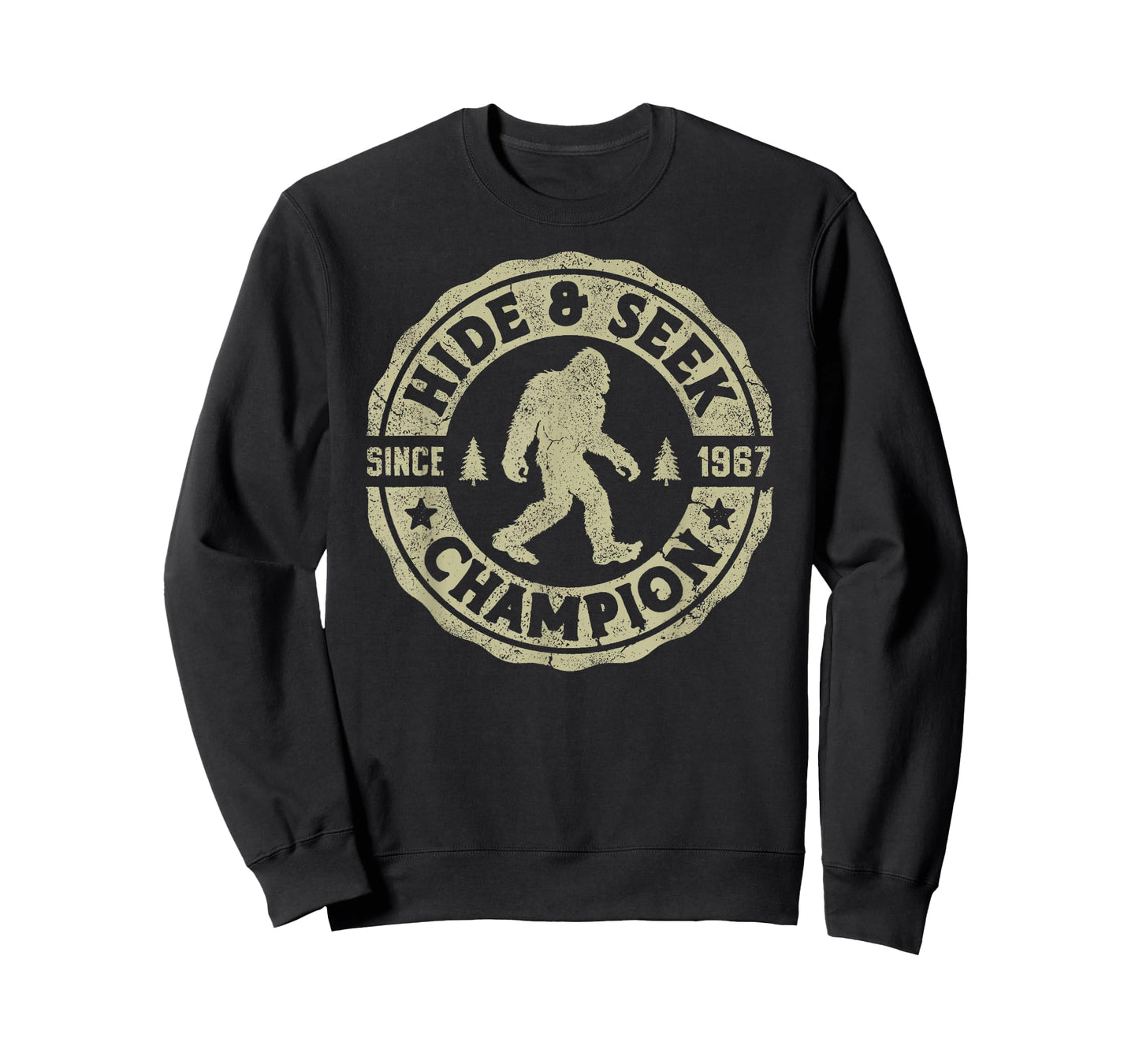 Bigfoot Hide And Seek Champion Funny Sasquatch Retro Vintage T-Shirt