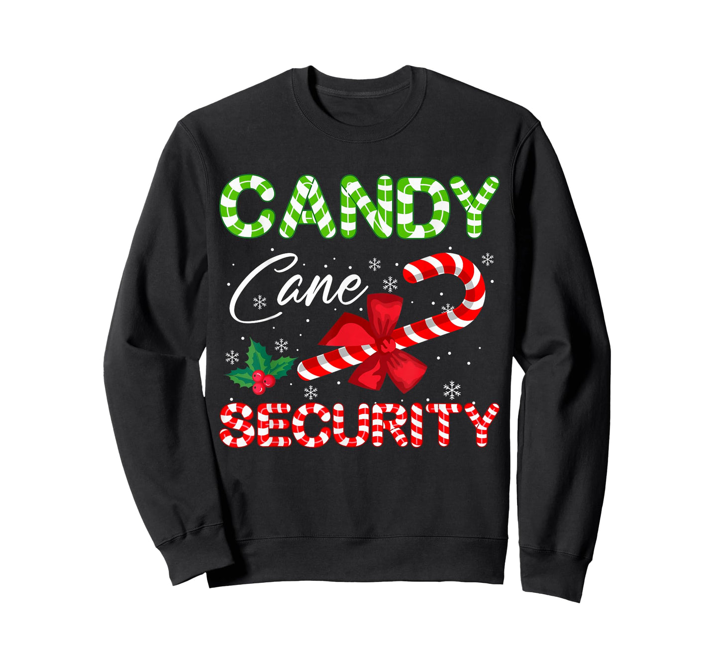 Candy Cane Security Funny Christmas Coquette Bow Candy Cane T-Shirt
