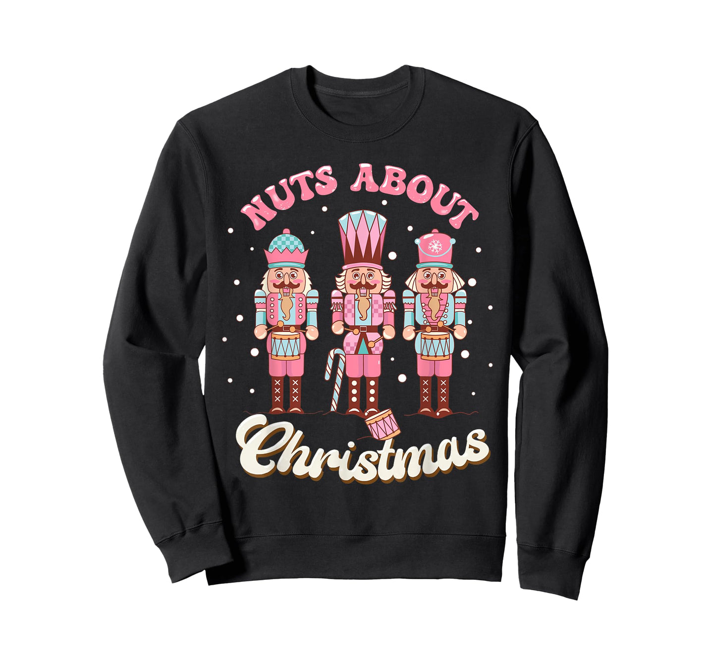 Groovy Retro Nuts About Christmas Holiday Xmas Nutcracker T-Shirt