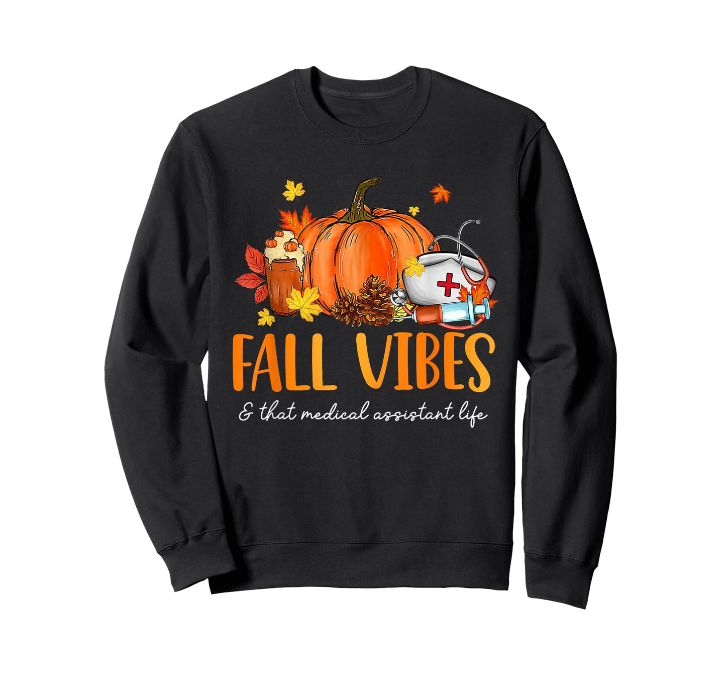 Fall Vibes & That Medical Assistant Life Leopard Pumpkin T-Shirt