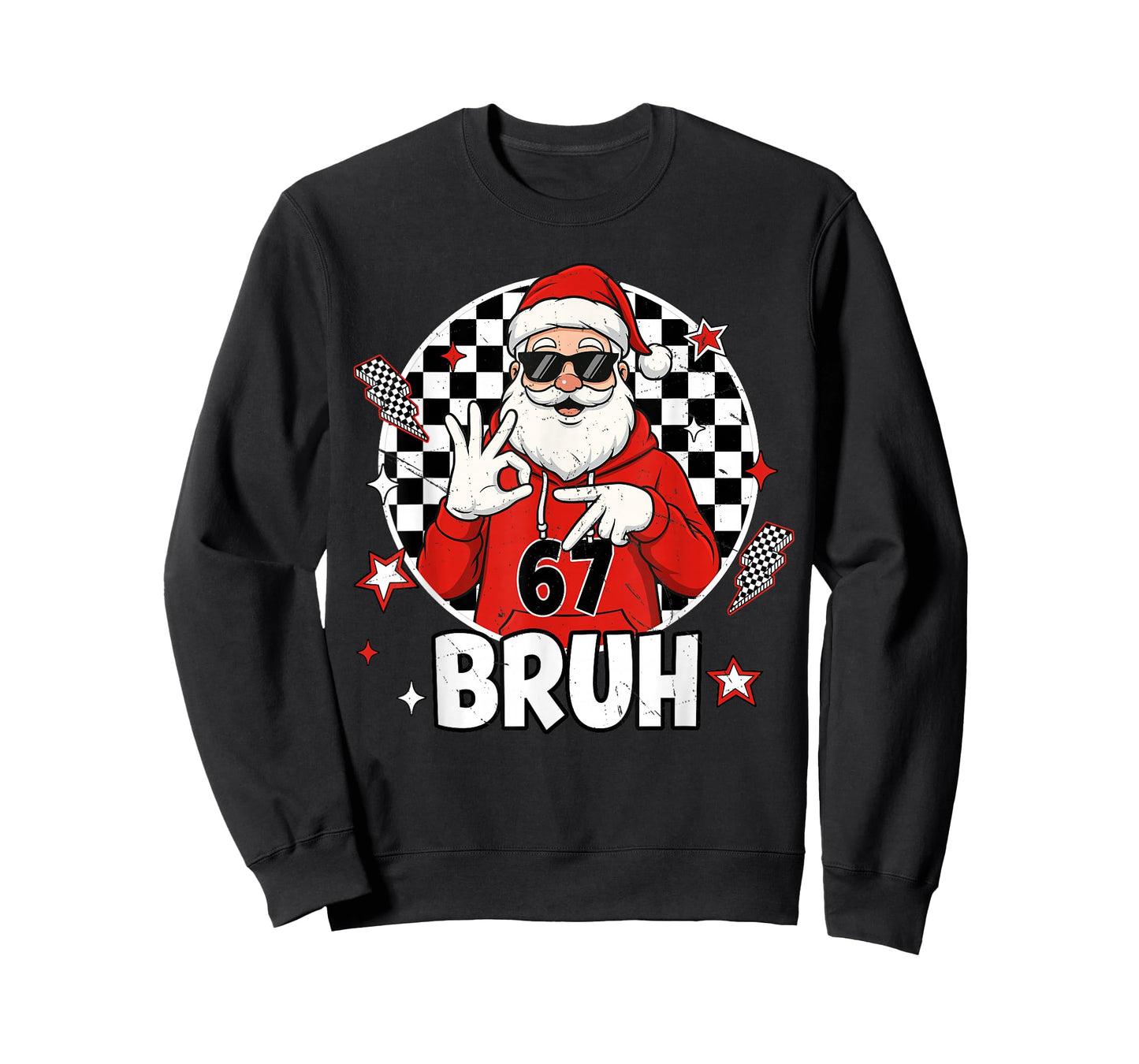 Funny 67 Meme Six Seven Christmas Bruh Santa Kids Boys Men T-Shirt
