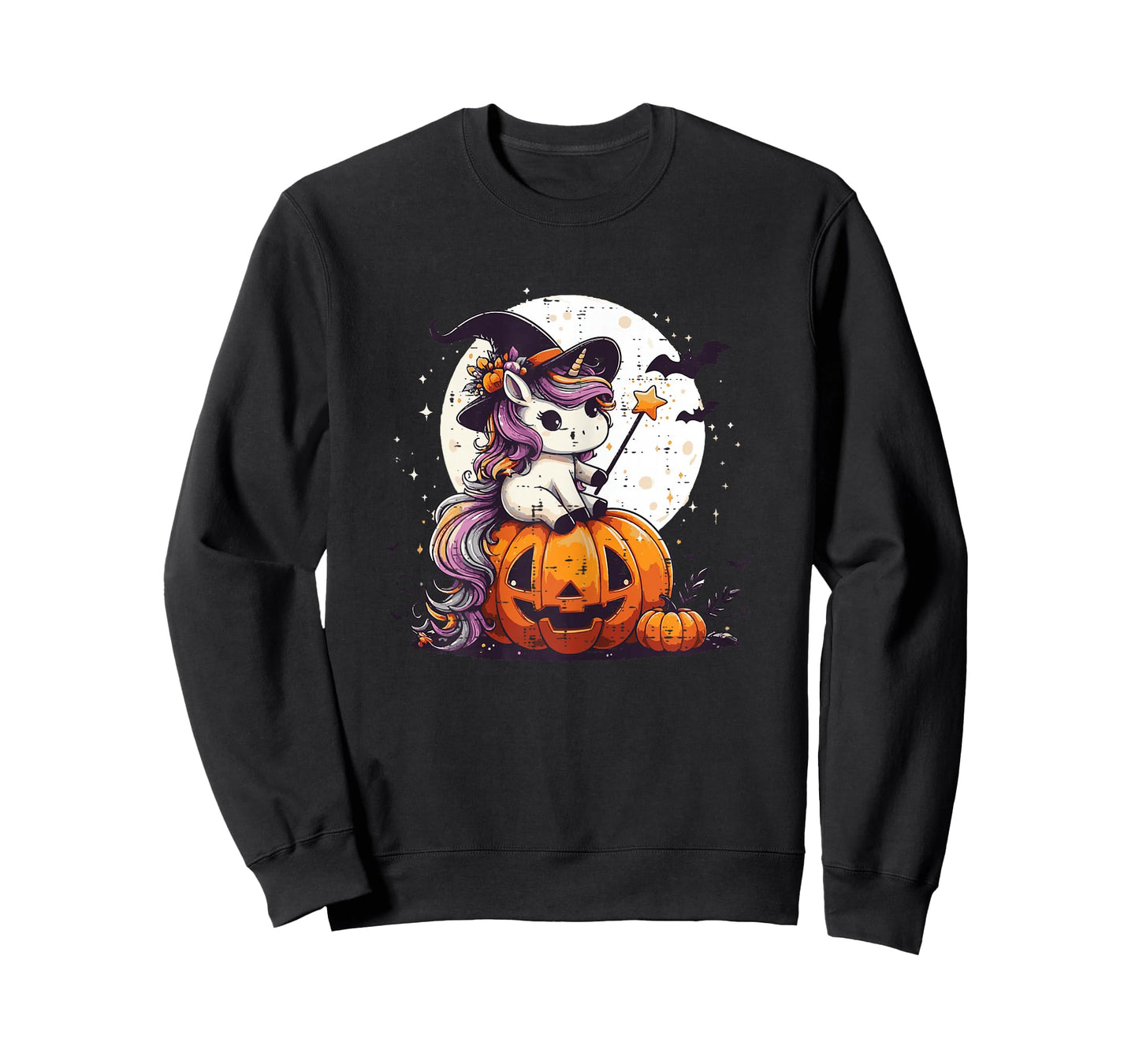 Halloween Unicorn Wand Pumpkin Costume Toddler Girls Kids T-Shirt