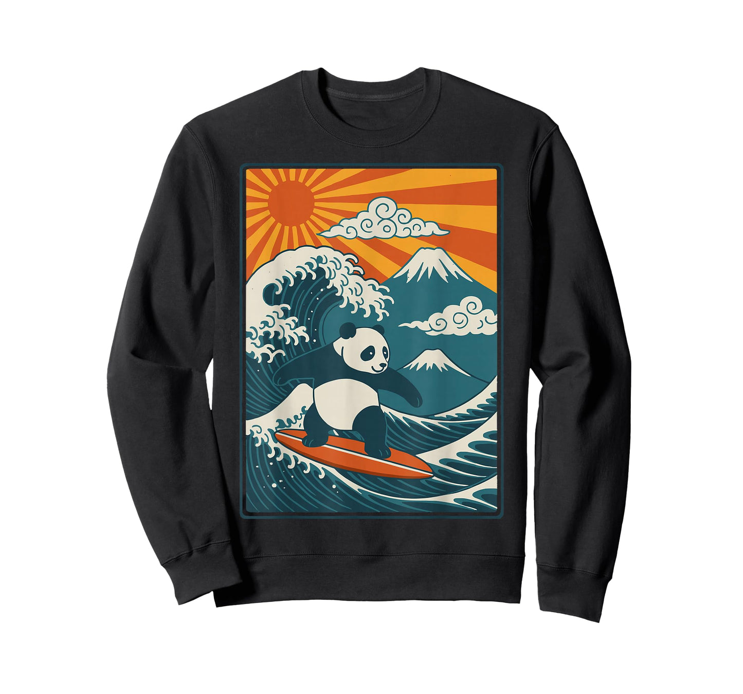 Panda Surfing Japanese T-Shirt