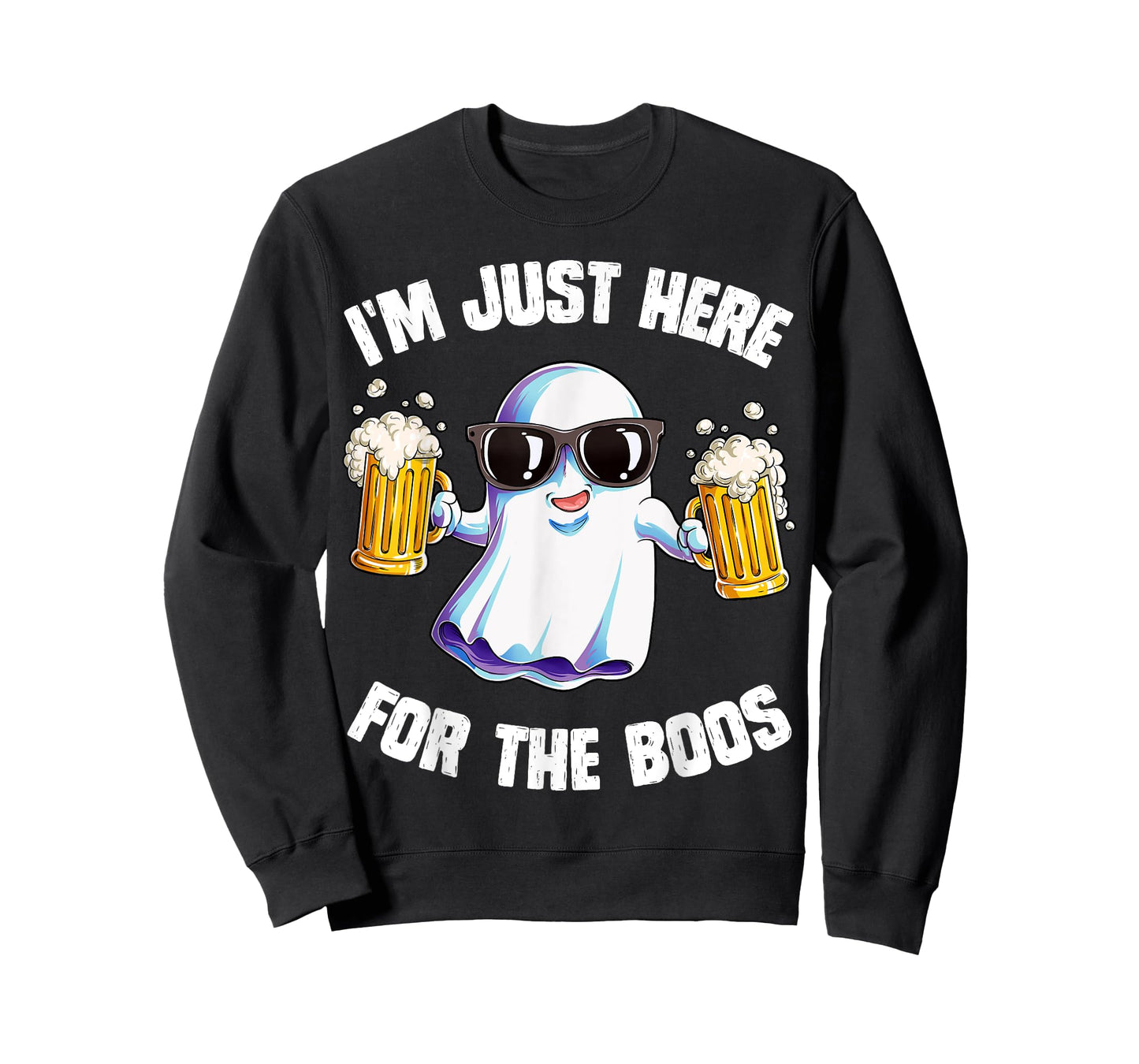 I'm Just Here For The Boos Funny Halloween Ghost Men Women T-Shirt