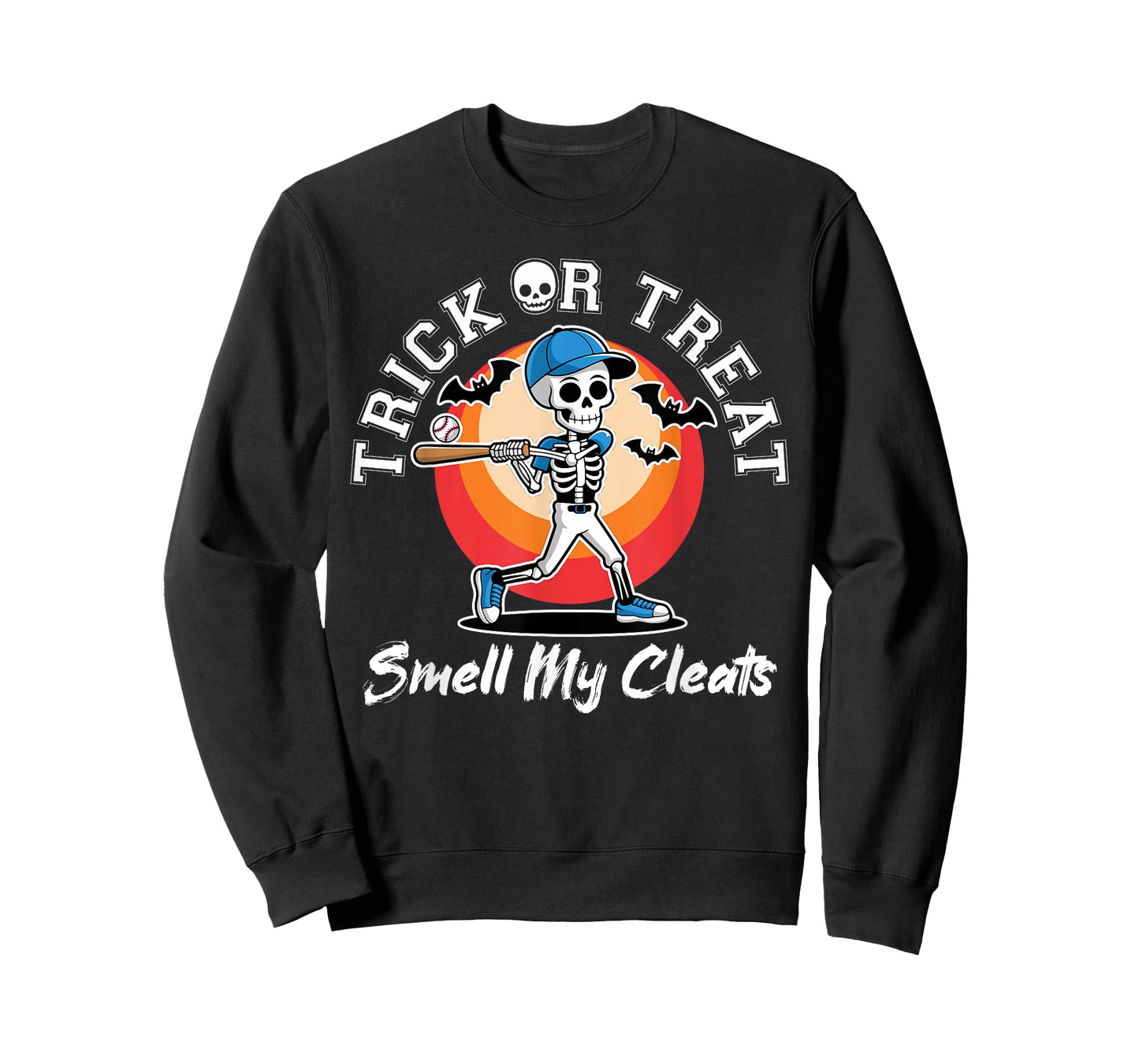 Trick Or Treat Smell My Cleats Halloween Skeleton Baseball T-Shirt