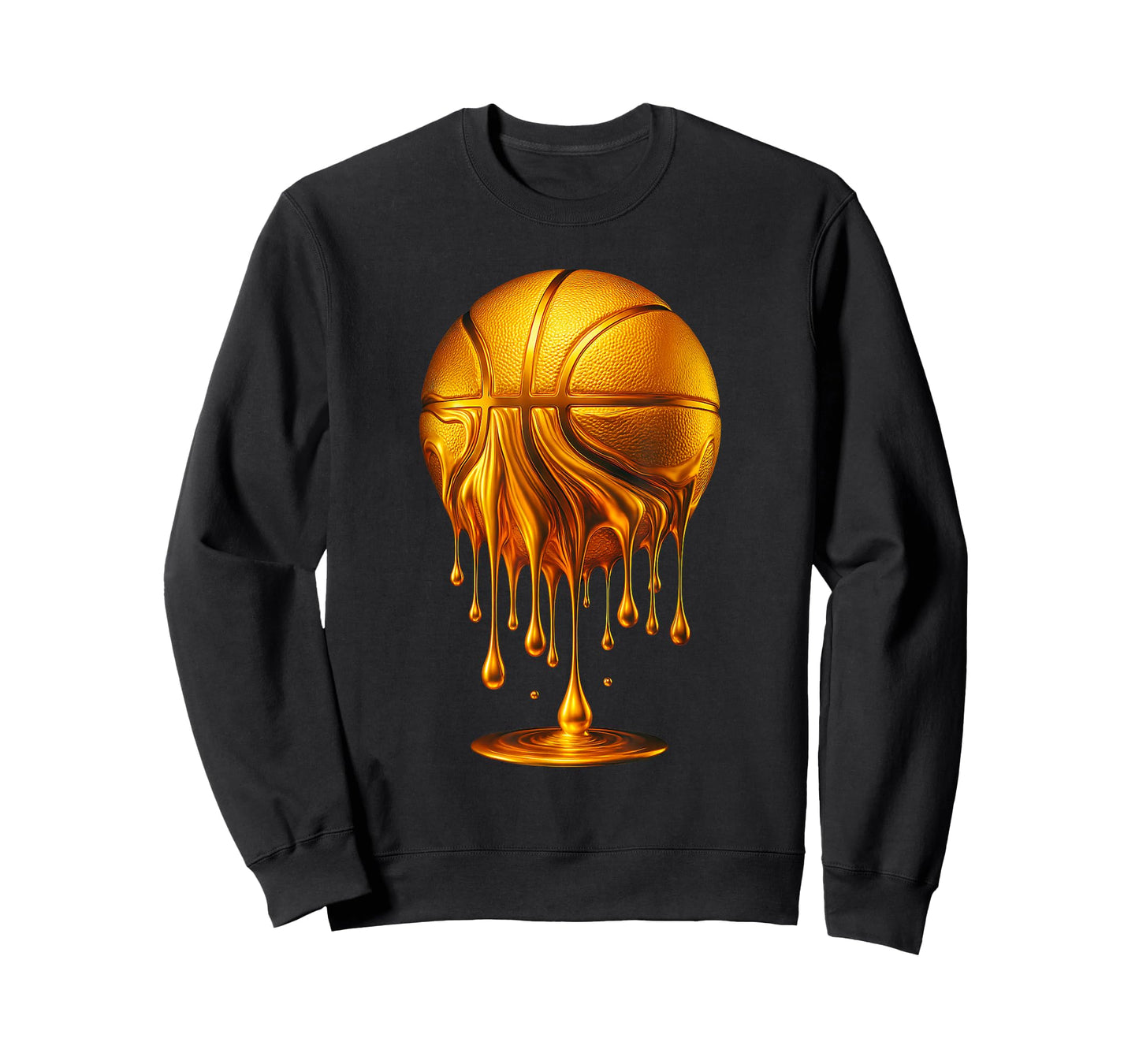 Gold Basketball Drip Slam Dunk Basketball Dripping Hoop MVP T-Shirt