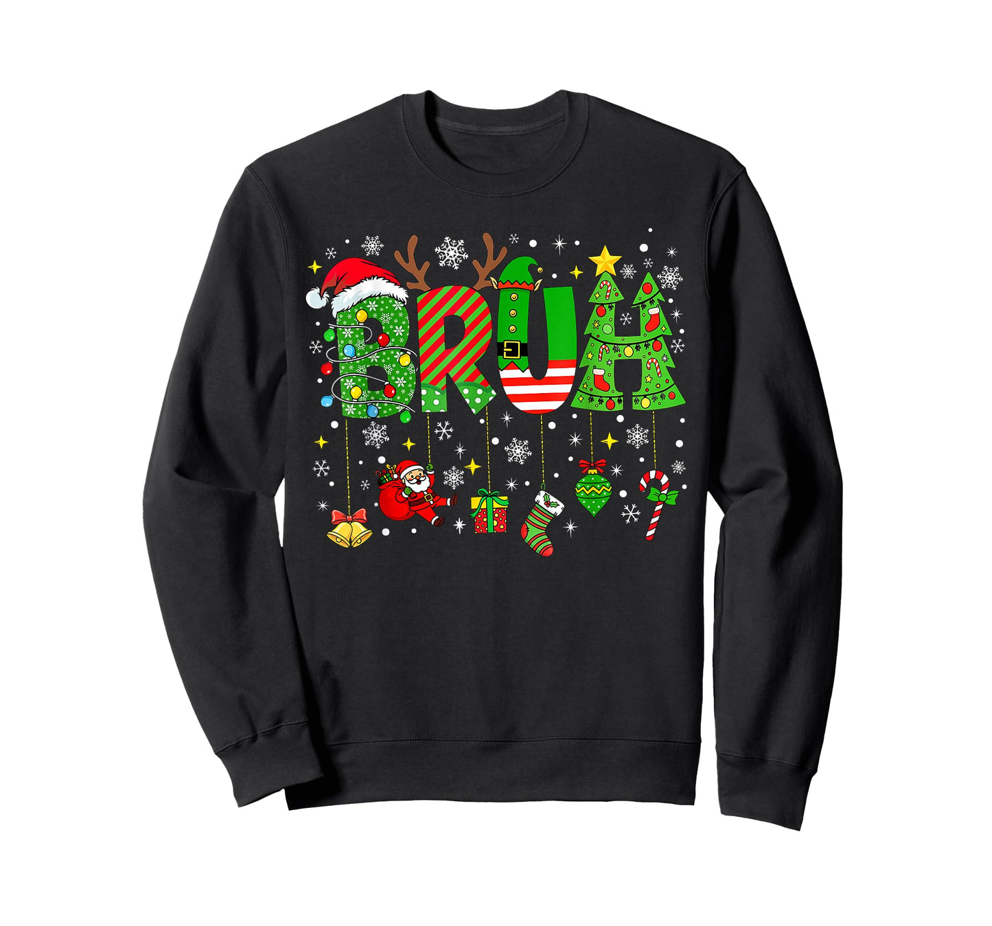 Bruh Christmas Kids Teens Boys Funny Christmas Humor T-Shirt