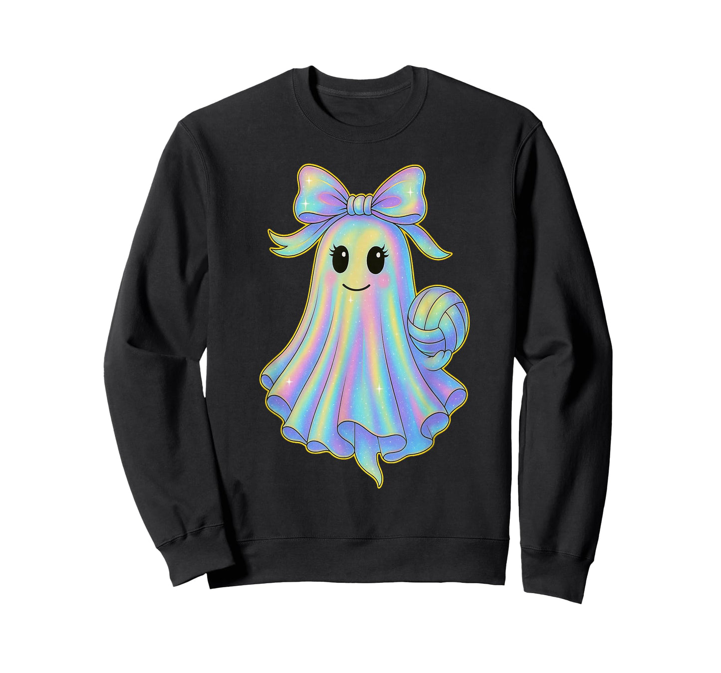Volleyball Ghost Lover Pastel Halloween Coquette Bow T-Shirt