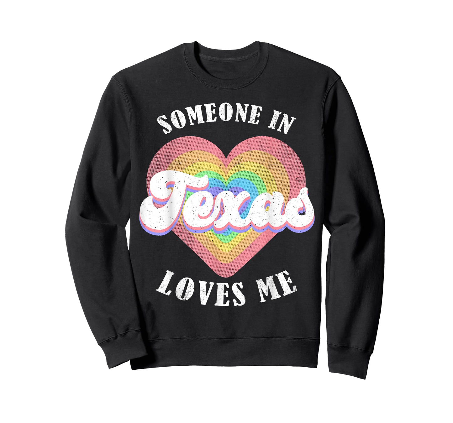 Someone in Texas Loves Me Heart Retro Groovy T-Shirt