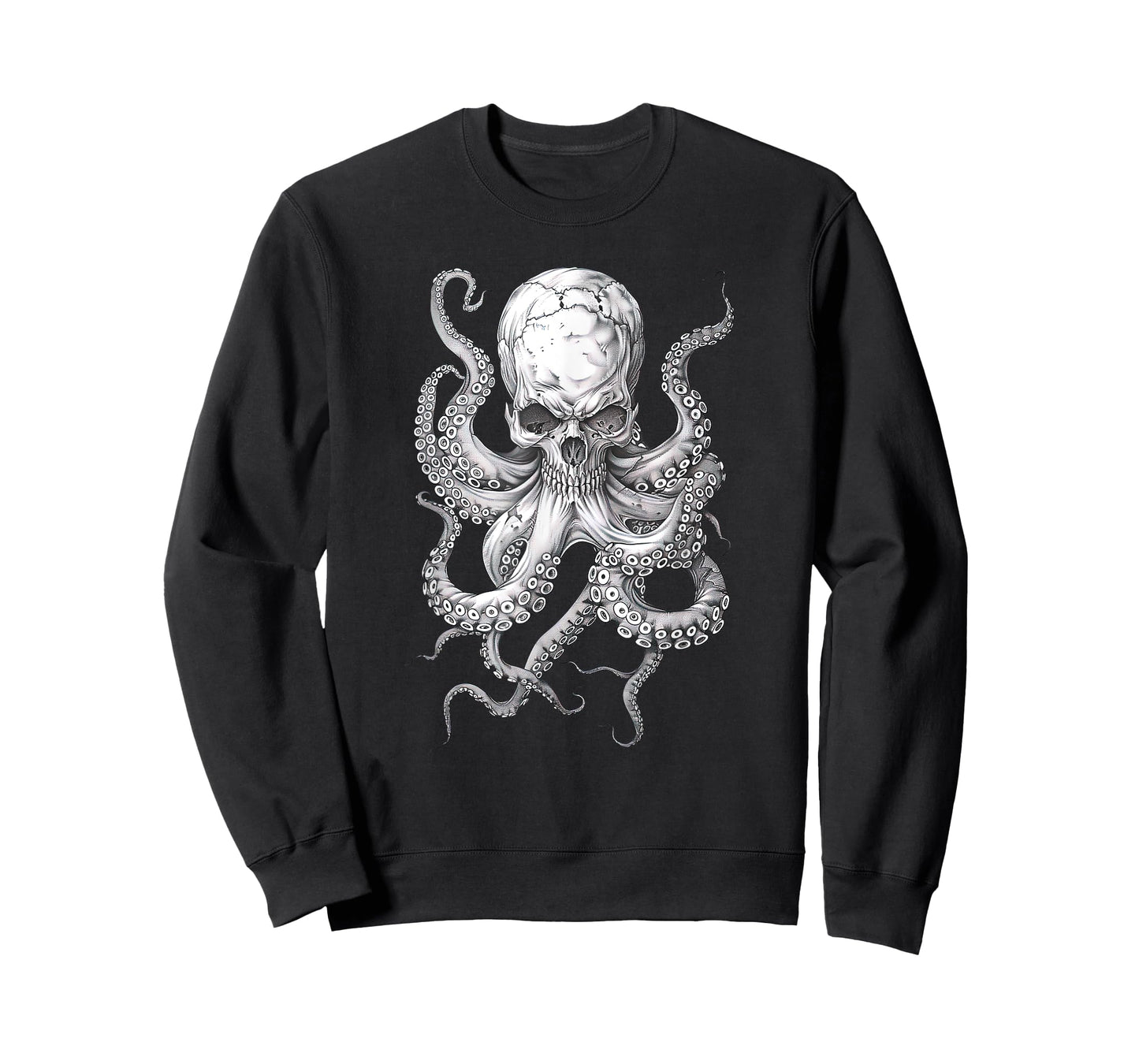 Vintage Skull Octopus Kraken Ocean Monster Goth Grunge Art T-Shirt
