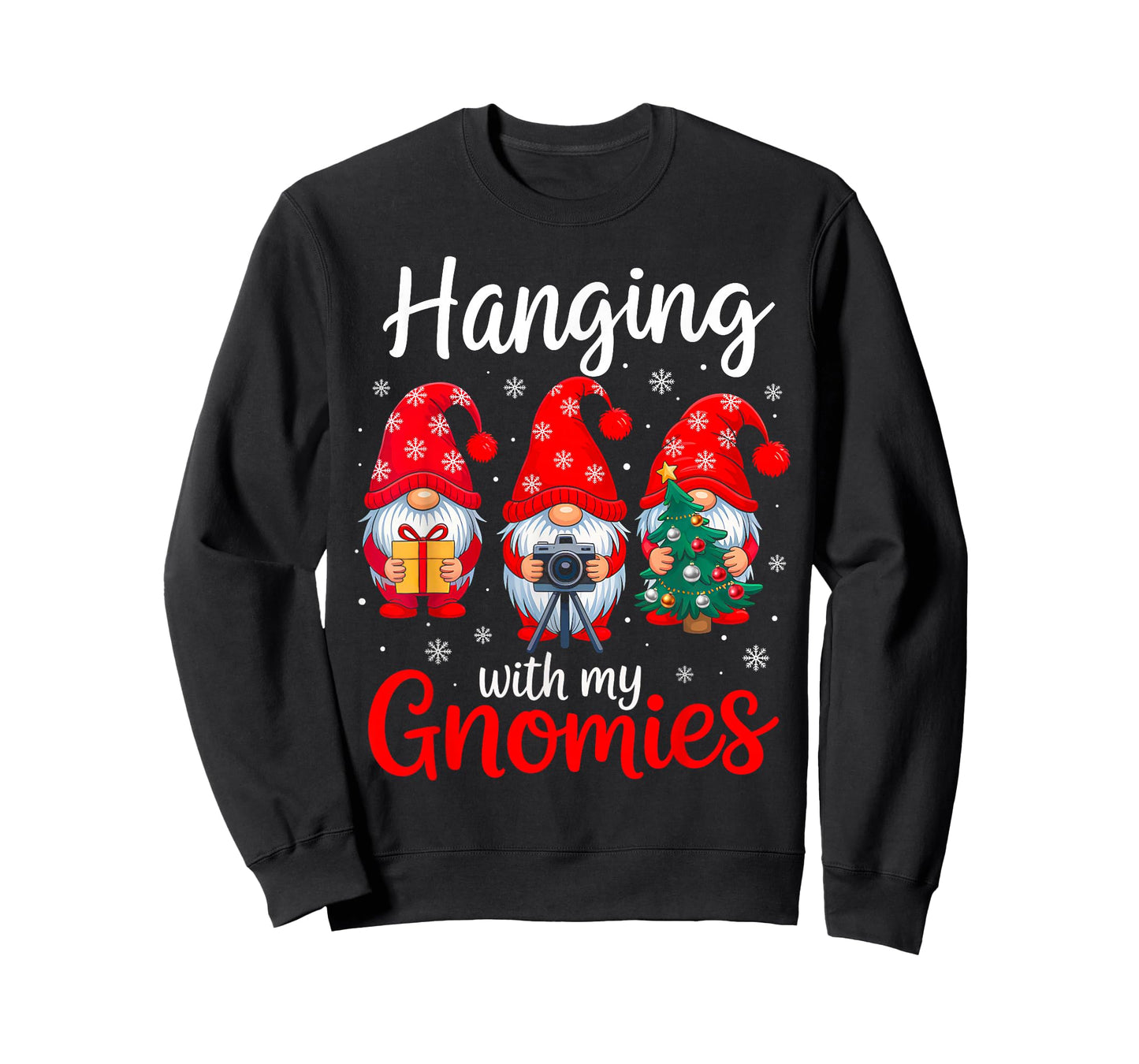 Funny Christmas Gnome Hanging with My Gnomies Family Pajamas T-Shirt