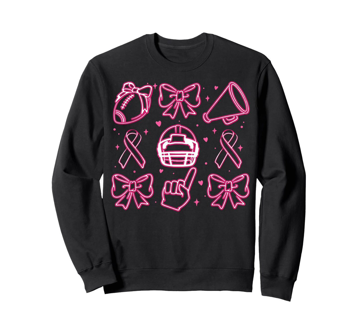 Coquette Bow Cheer Football Pink Out Breast Cancer Awareness T-Shirt