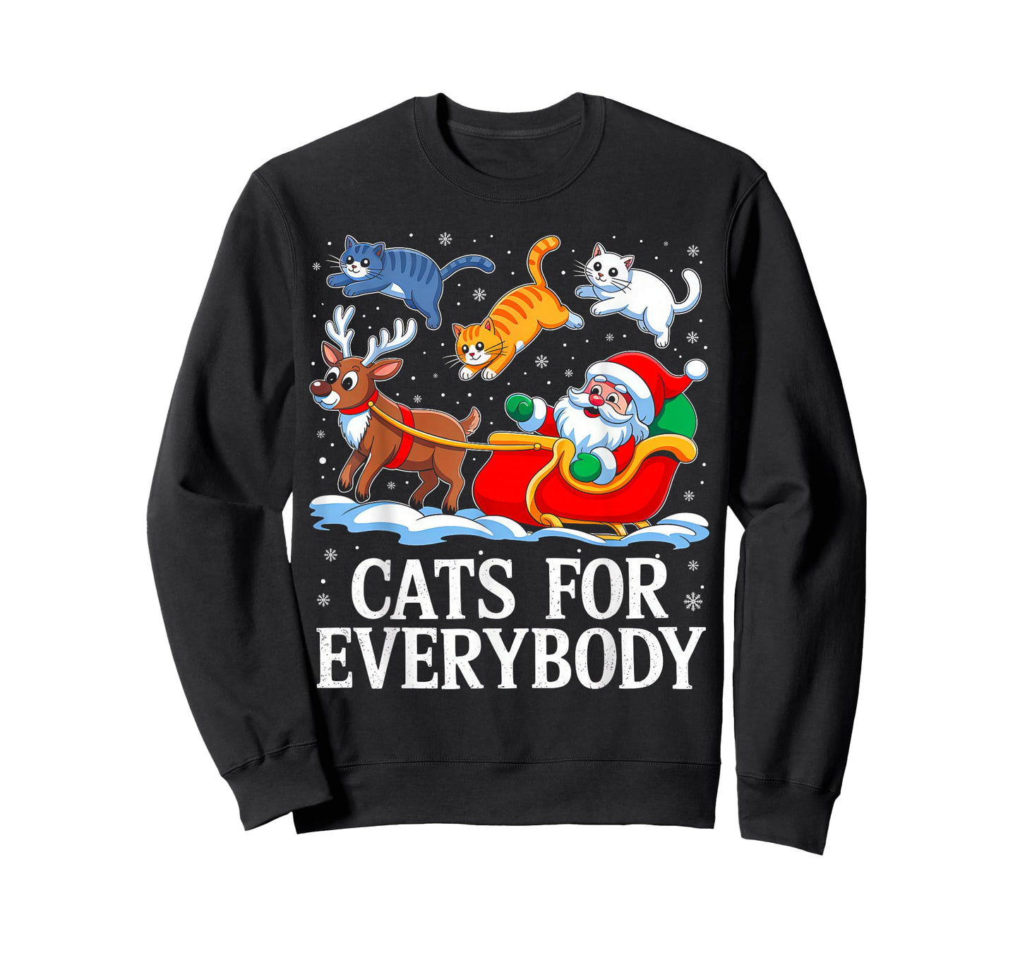 Cats for Everybody Christmas Cat Santa Xmas Family Men Women T-Shirt