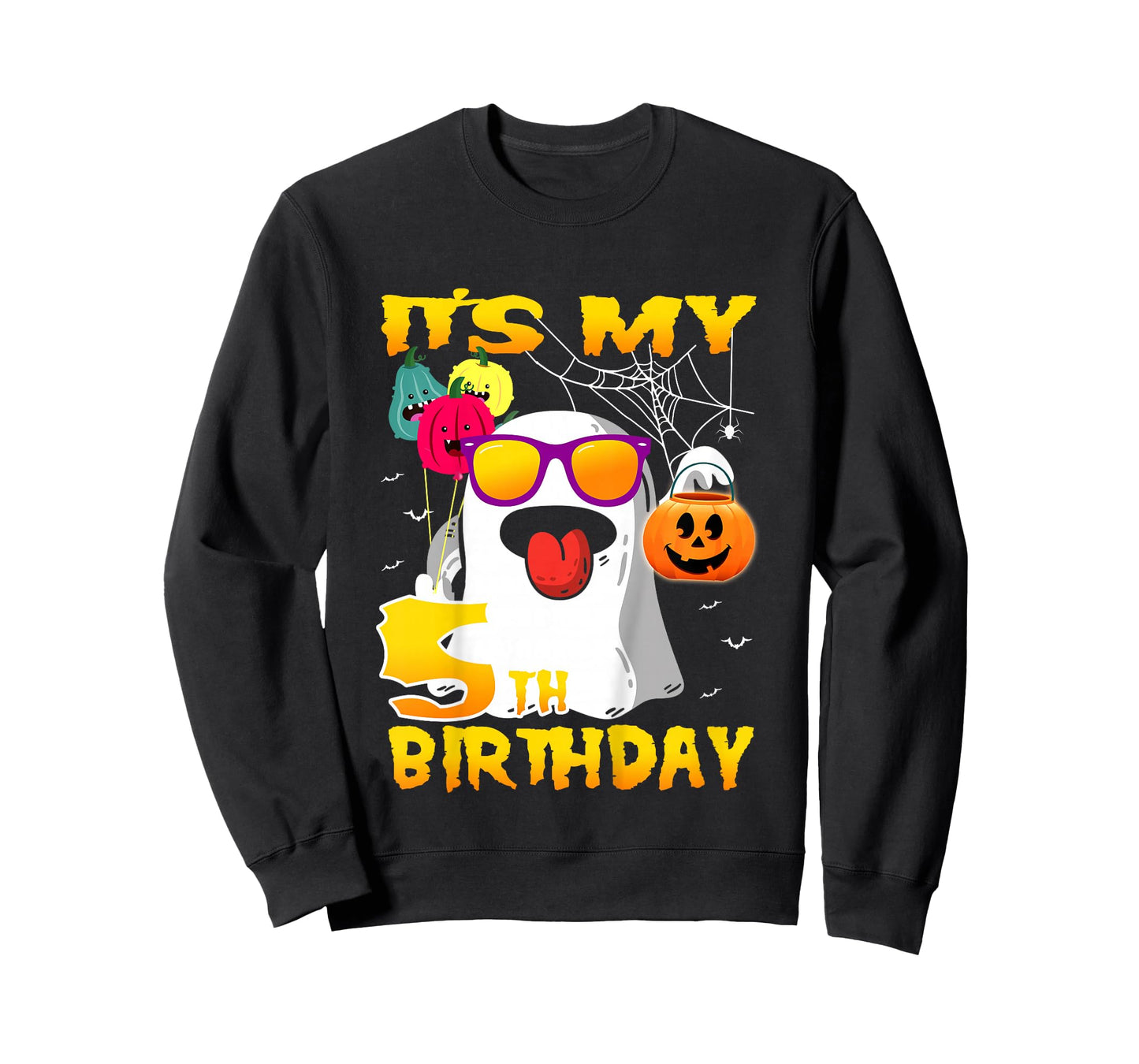 Kids It's My 5th Birthday Ghost Funny Halloween 5 years old Boys T-Shirt