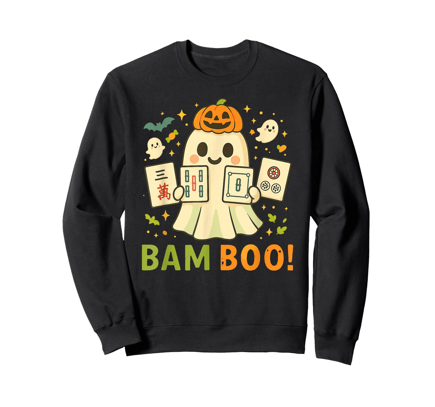 Halloween Ghost Playing Mahjong Spooky Boo Funny Costume T-Shirt