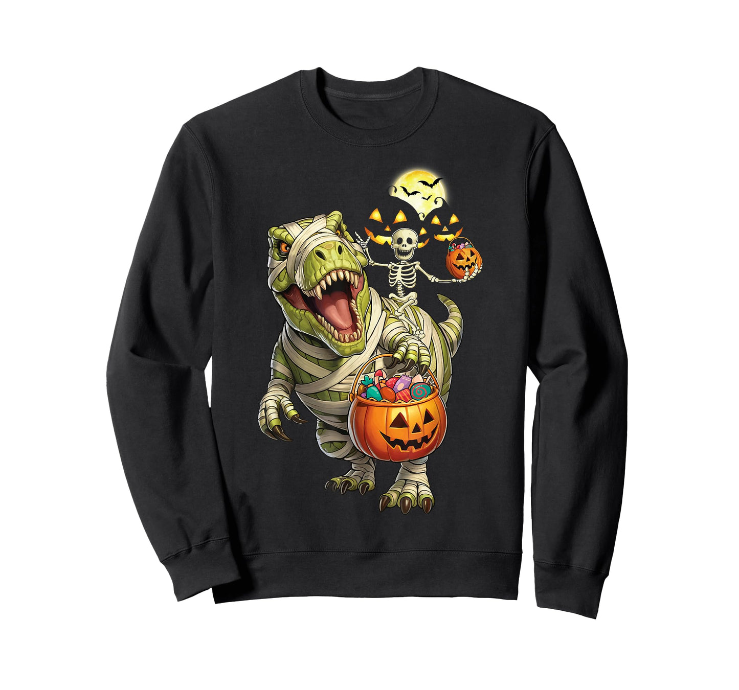 Dinosaur Halloween Skeleton Riding Mummy T Rex Costume T-Shirt