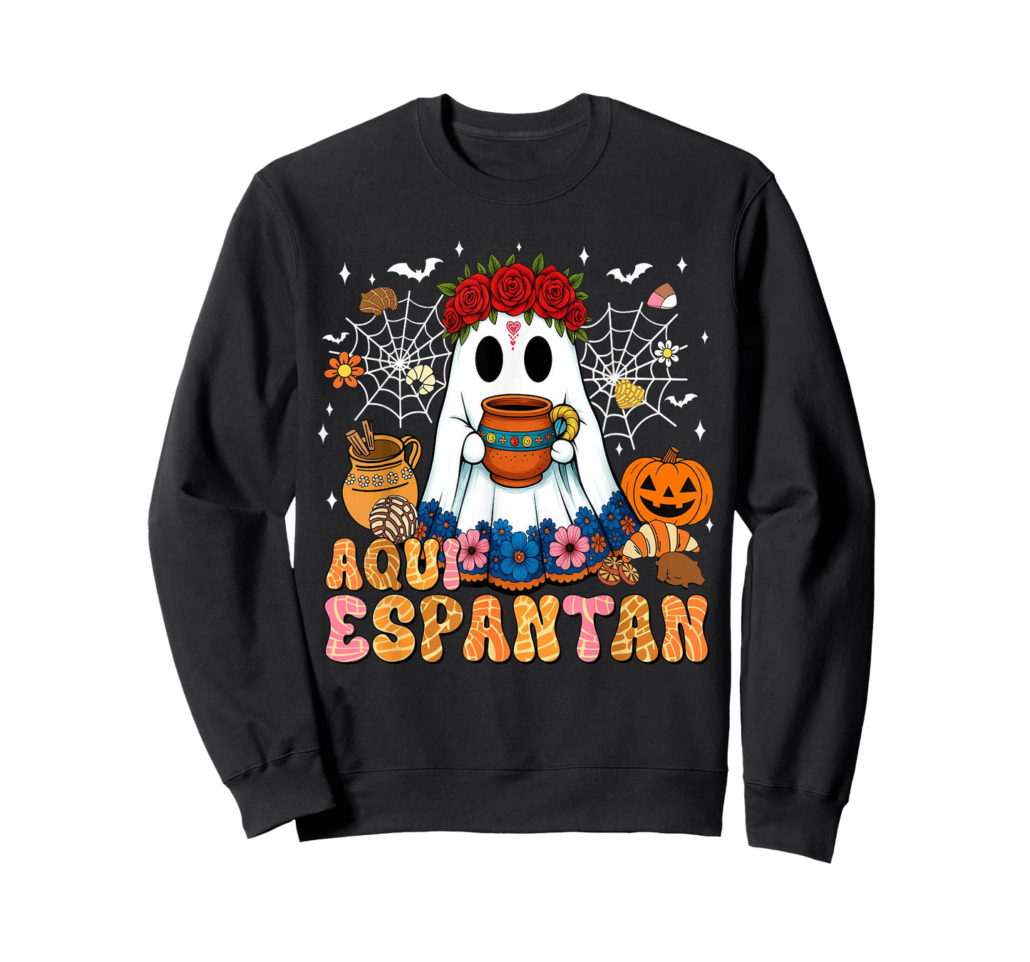 Aqui Espantan Mexican Ghost Halloween Spooky Conchas Espooky T-Shirt