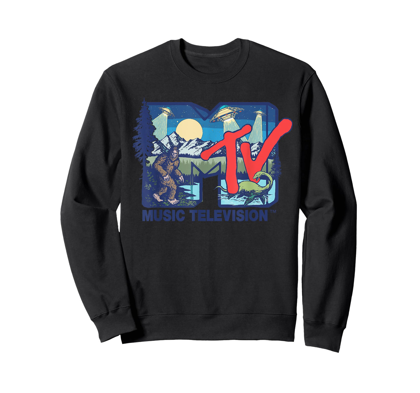 Mademark x MTV - Cryptid MTV Logo Featuring Bigfoot, UFO, Aliens & Nessie T-Shirt