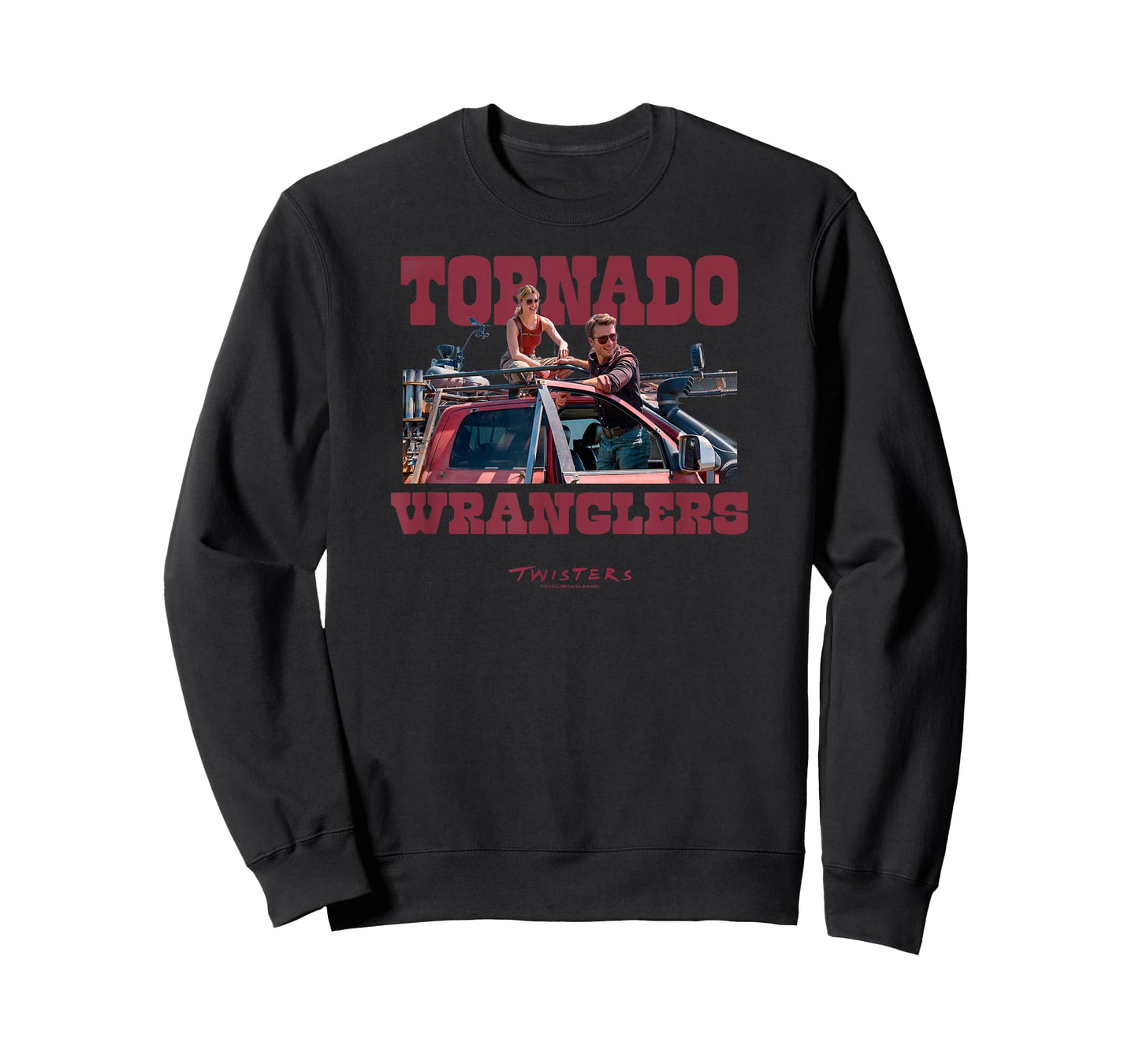 Twisters T-Shirt Tyler & Kate - Unisex-Adults & Kids - Black - Short Sleeve - Classic Fit - Crew Neck - Letter Print - Weather Theme - Twisters Movie T-Shirt