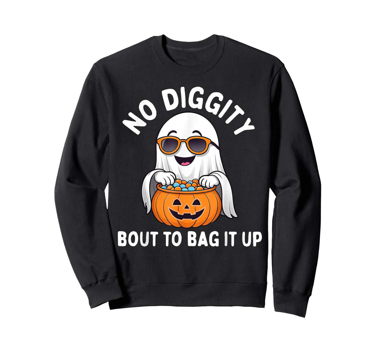 Halloween Ghost No Diggity Bout to Bag it Up Toddler Boys T-Shirt