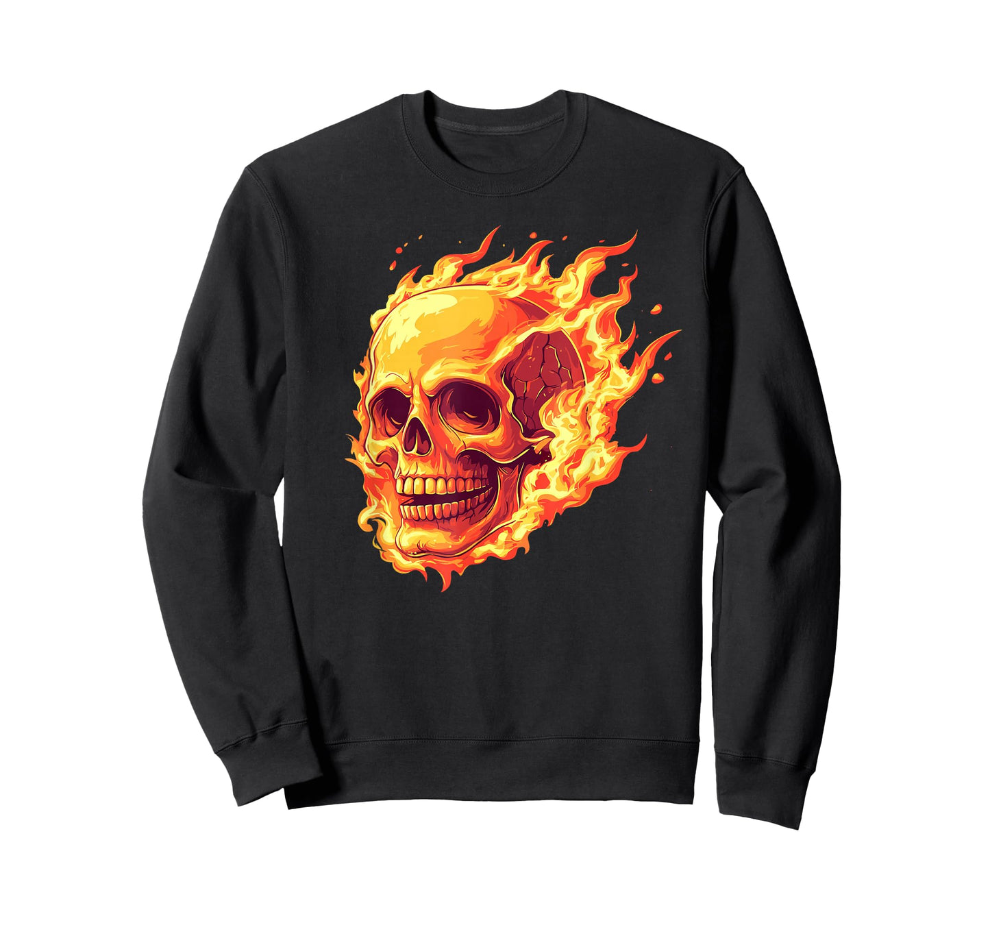 Skull on fire, flame, Rock, modern and design! T-Shirt