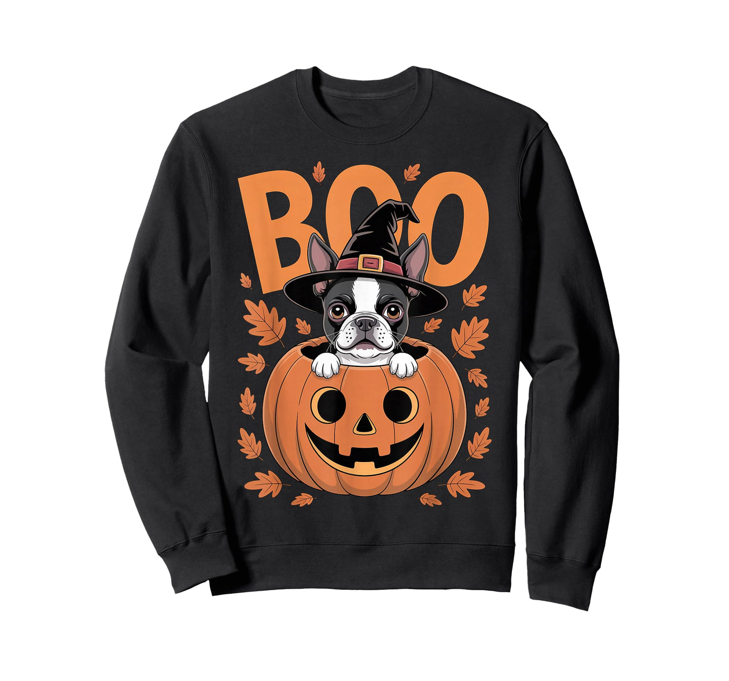 Boston Terrier Costume on Pumpkin Halloween Boston Terrier T-Shirt
