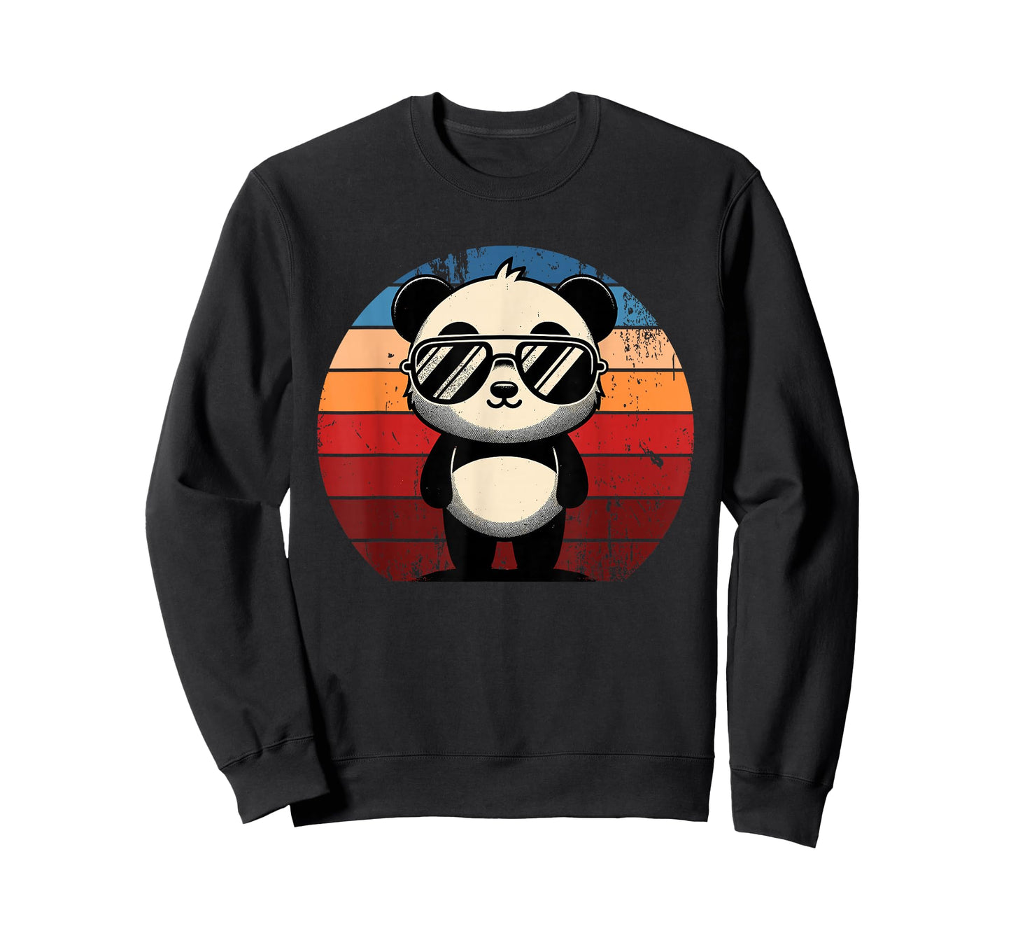 Retro Panda in Sunglasses BBQ Pool Party Funny Panda T-Shirt