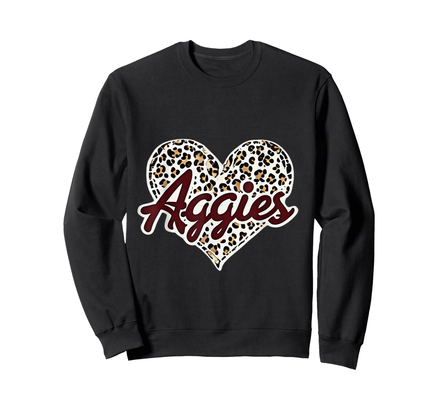 Aggies Love Leopard Heart Fashion Tee for Students T-Shirt