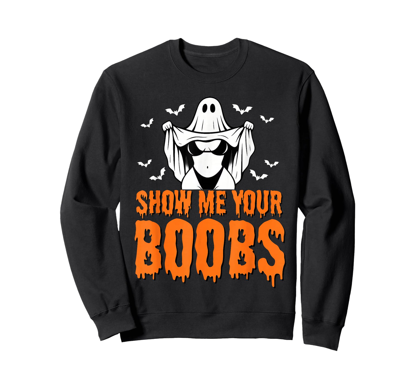 Show Me Your Boobs, Funny Ghost Halloween Humor Adults T-Shirt
