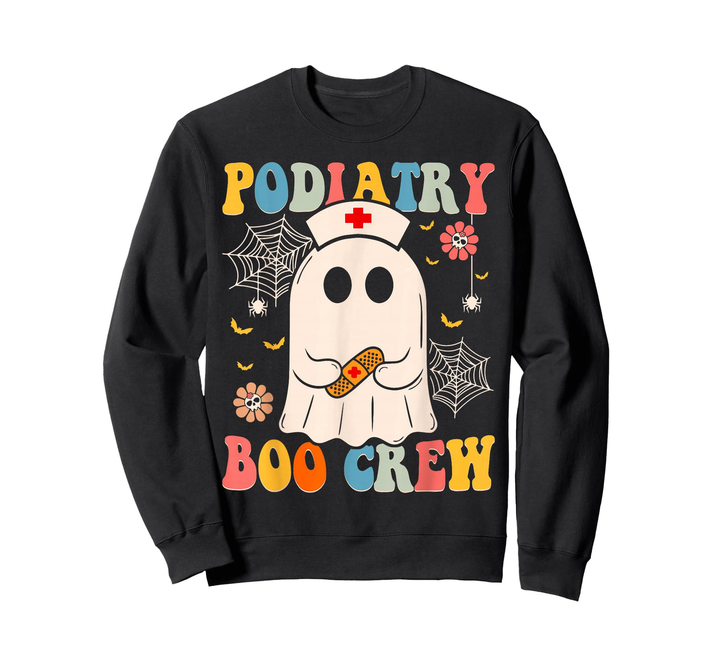 Groovy Podiatry Boo Crew Nurse Funny Ghost Halloween Nurse T-Shirt