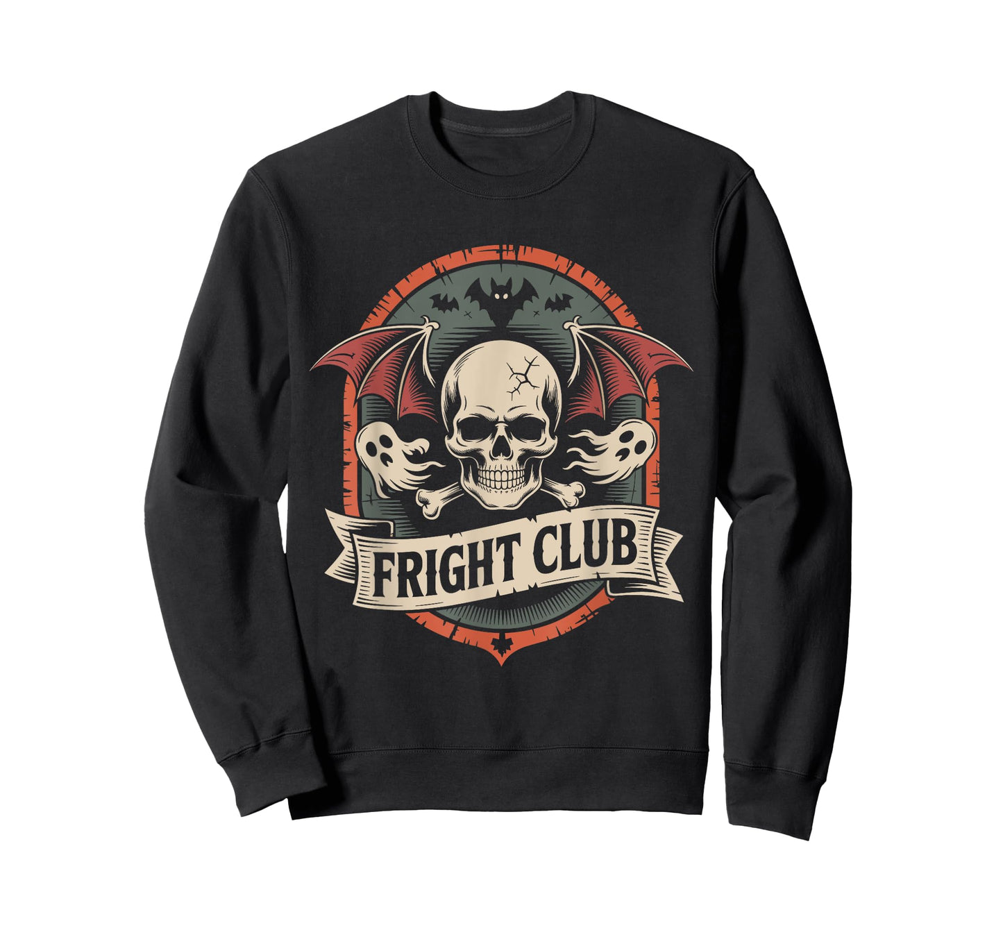 Fright Club Funny Spooky Halloween Skull Outfit T-Shirt