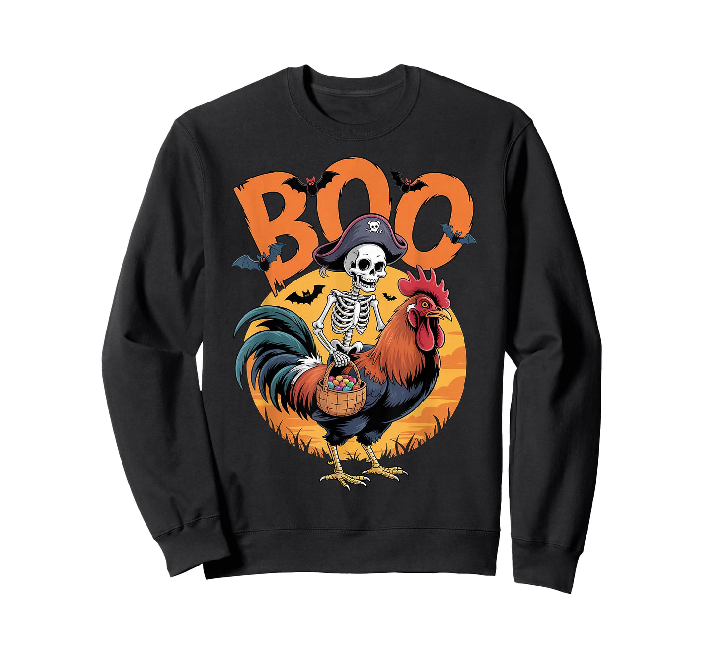 Spooky Rooster Costume on Boo Rooster Halloween T-Shirt