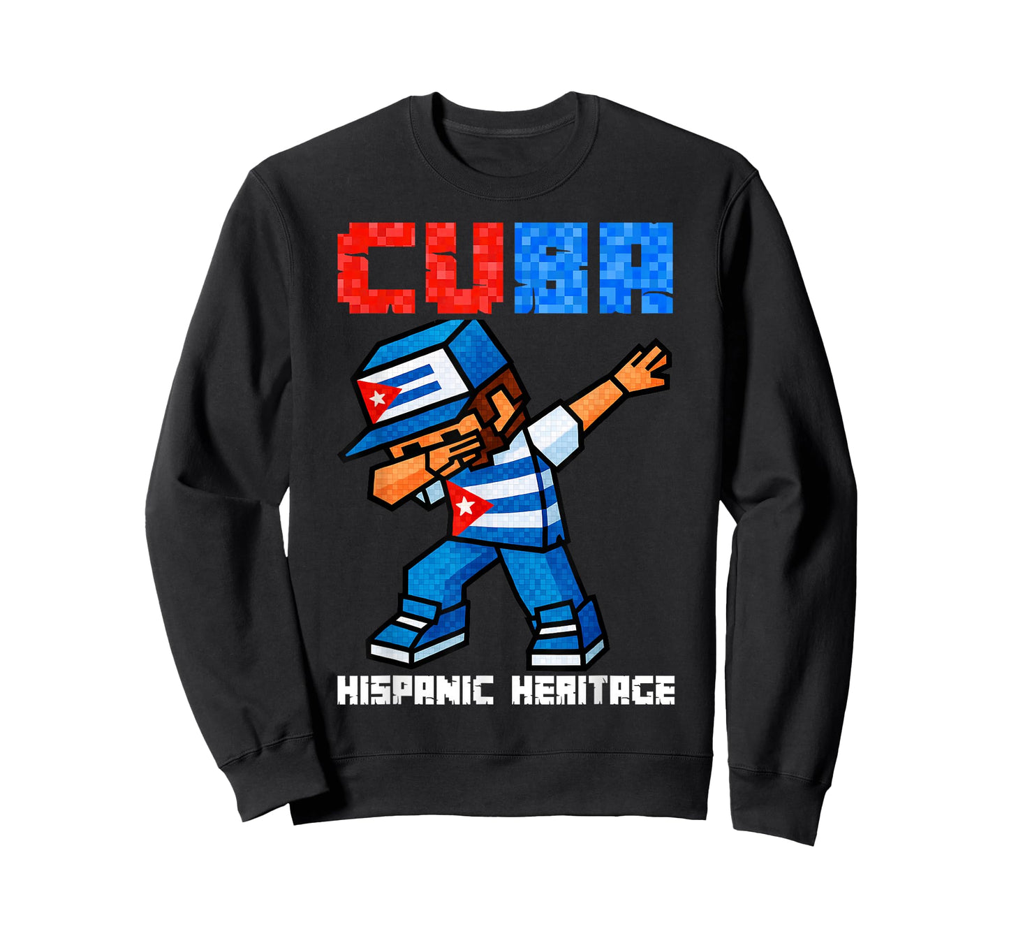 Cuba Dabbing Boys Game Pixel Hispanic Heritage Cuban Kids T-Shirt