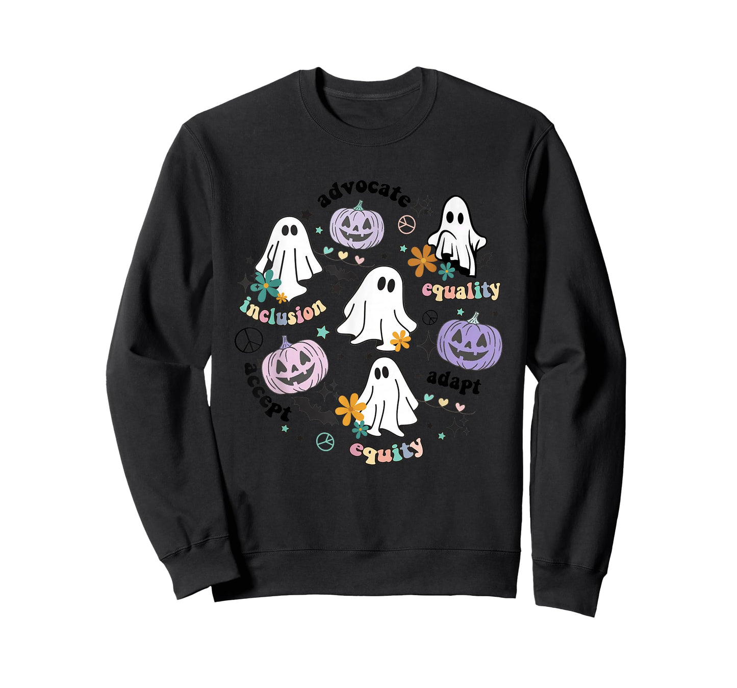 Special Education Teacher Halloween Pumpkin Ghost Inclusion T-Shirt