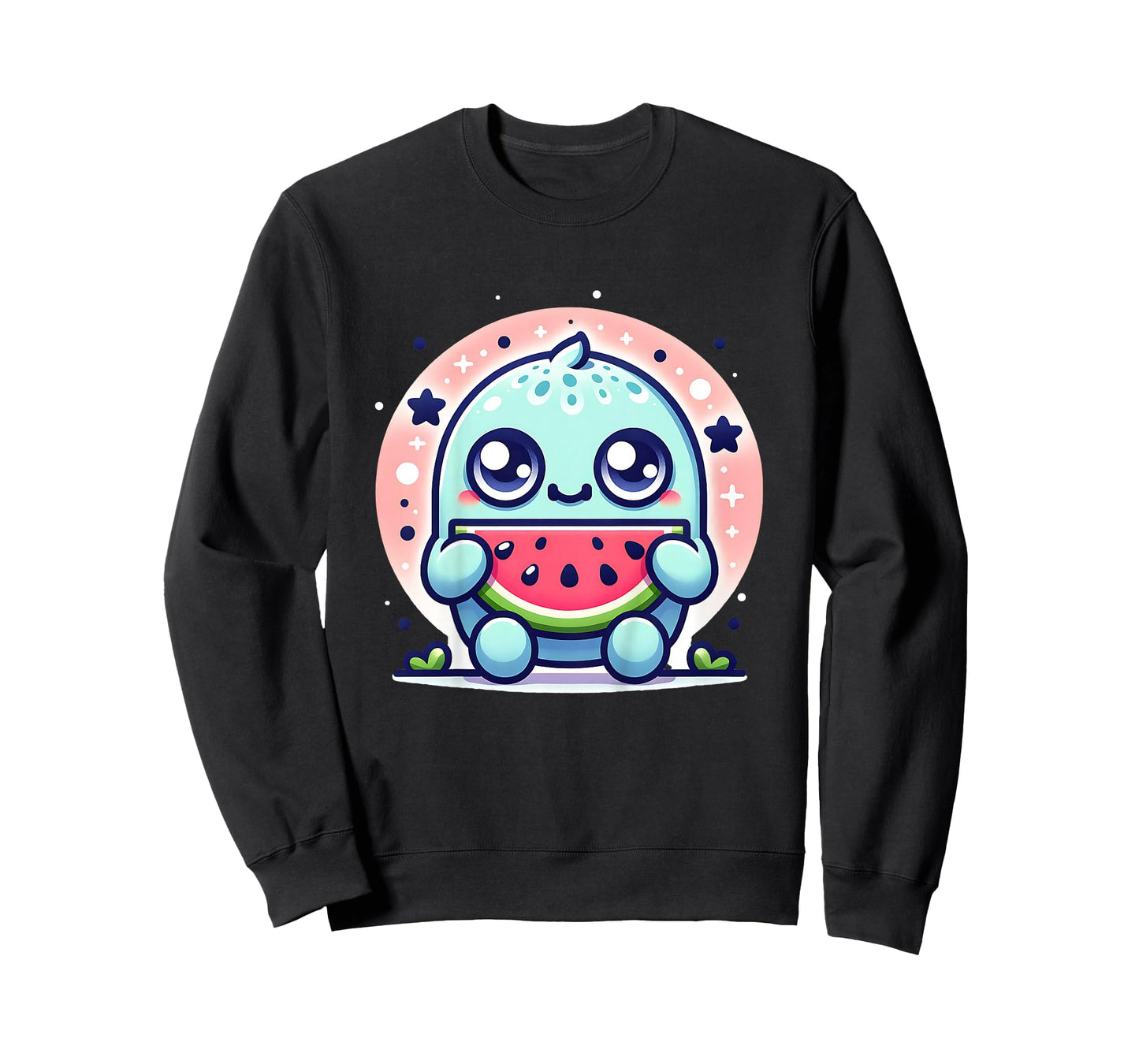 Cute Monster Eating Watermelon Funny Graphic Outfit Boy Girl T-Shirt