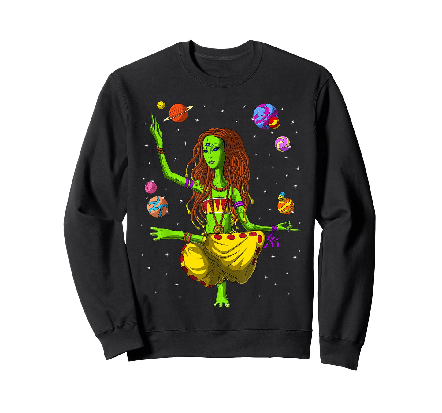 Alien Yoga Zen Meditation Spiritual Buddhist Yoga Lover T-Shirt