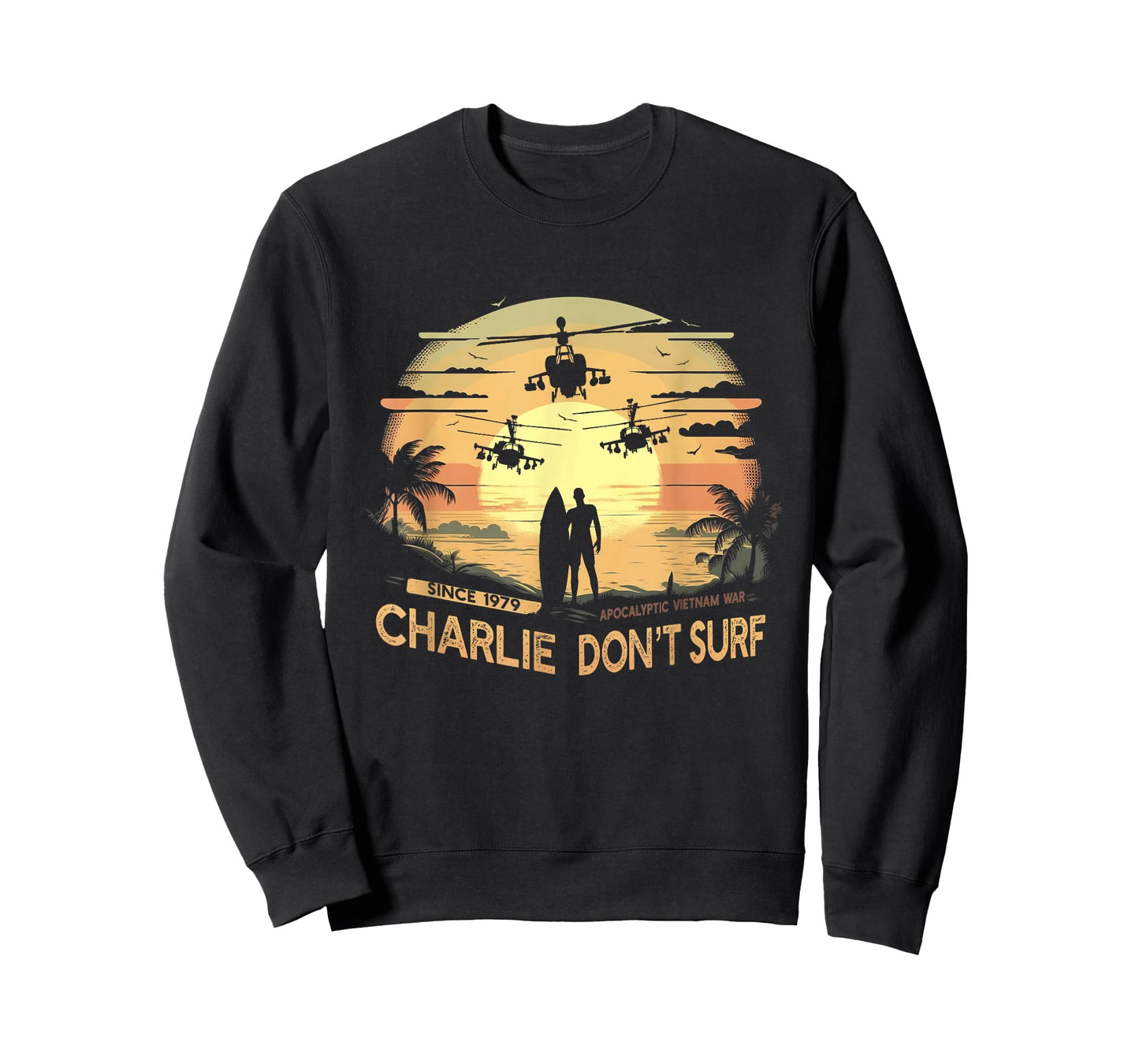 Vietnam War Vintage Sunset - Classic Charlie Don't Surf T-Shirt