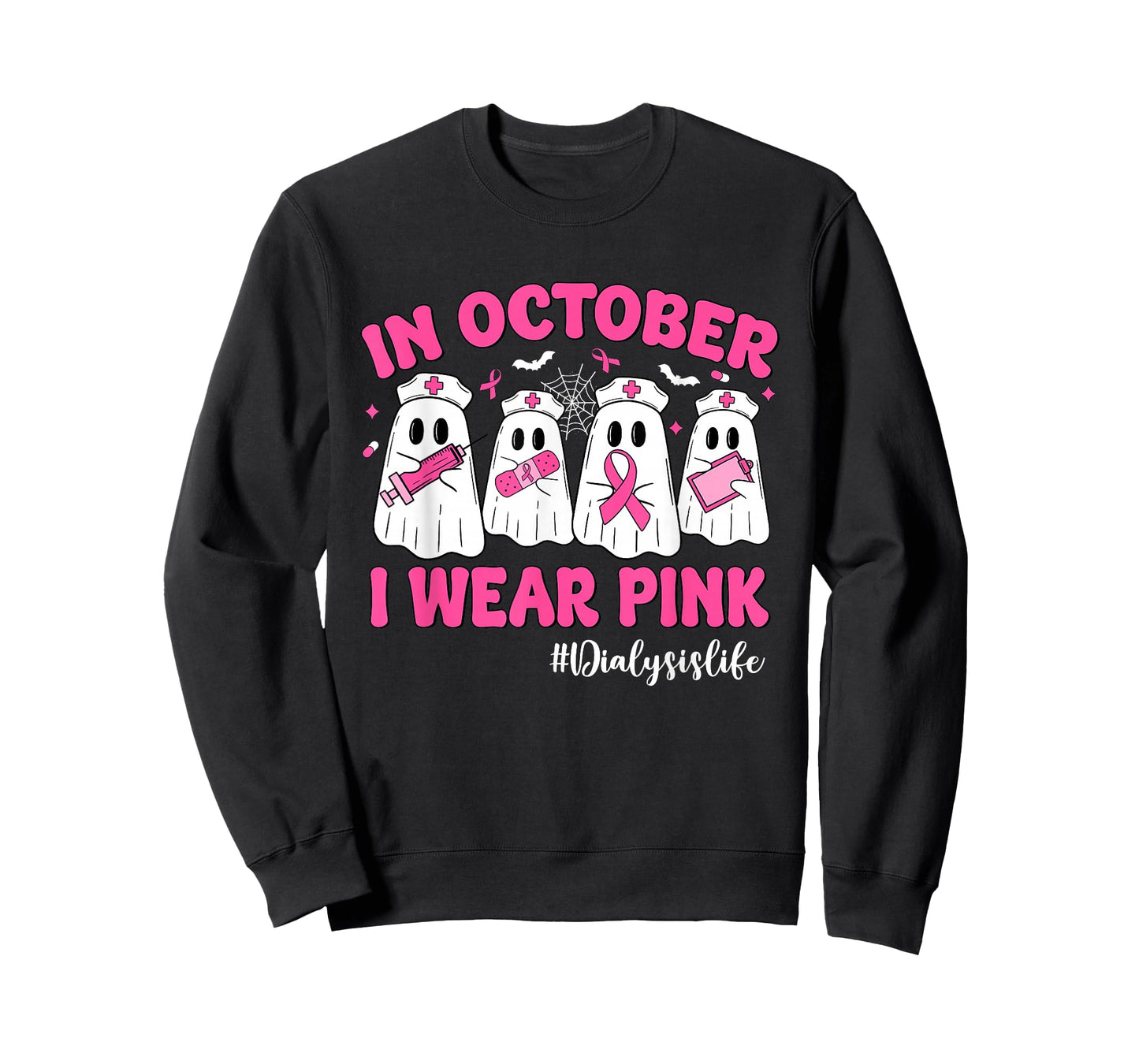 in October I Wear Pink Dialysis Life Breast Cancer Nurse T-Shirt