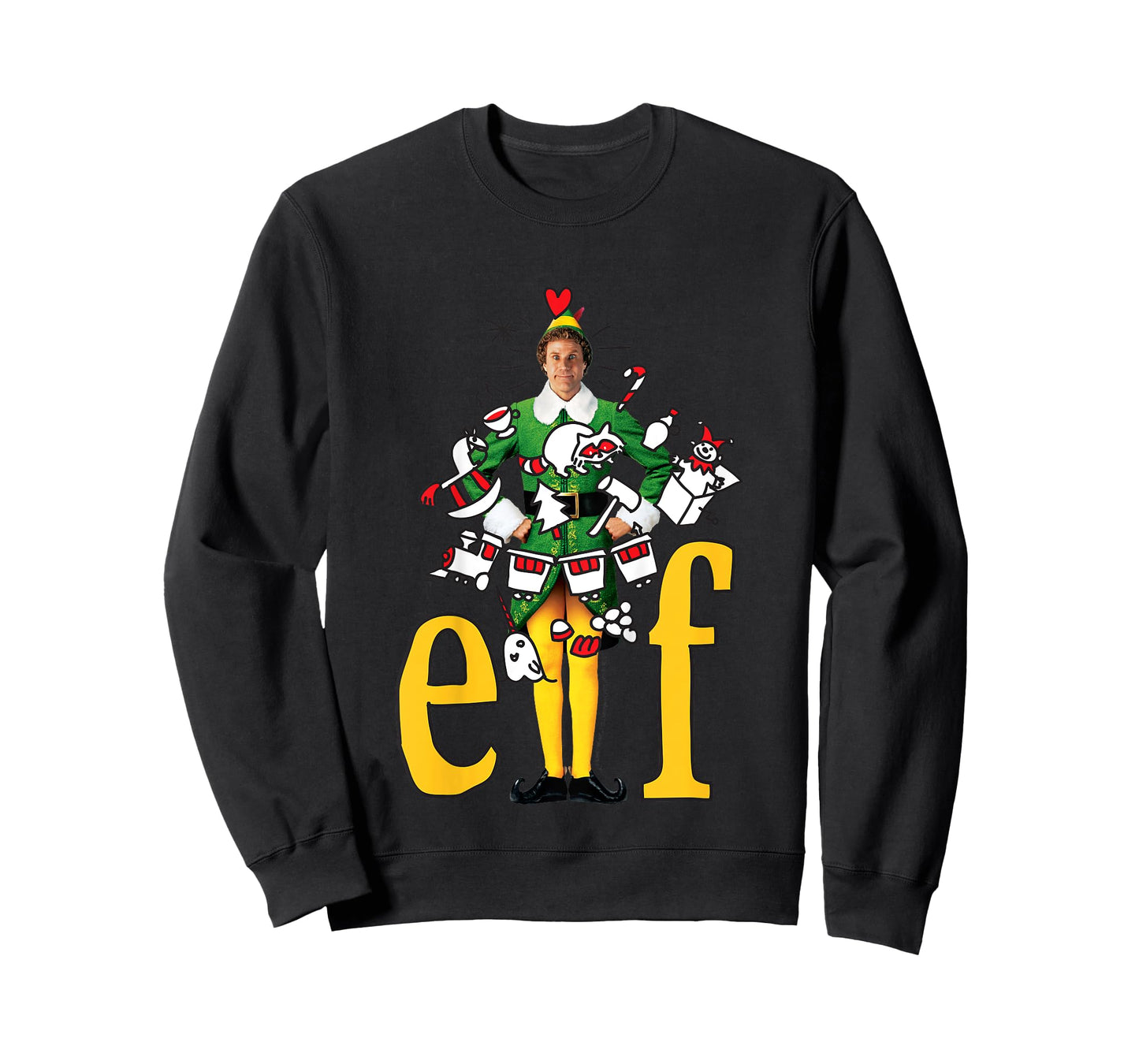 Kids Elf Buddy Cartoon Christmas Drawings Kids T-Shirt