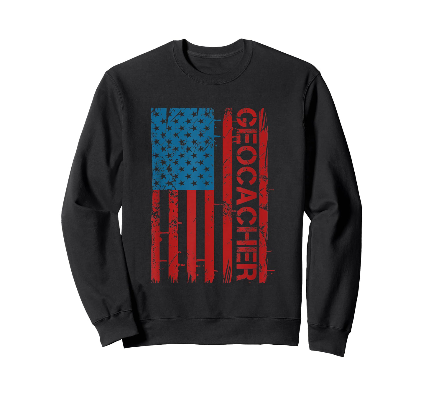 Patriotic American Flag Geocaching Fan For Patriot Geocacher Women Men T-Shirt