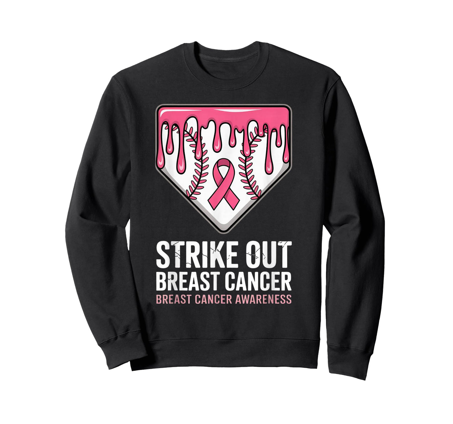 Strike Out Breast Cancer Baseball Awareness Pink Ribbon T-Shirt