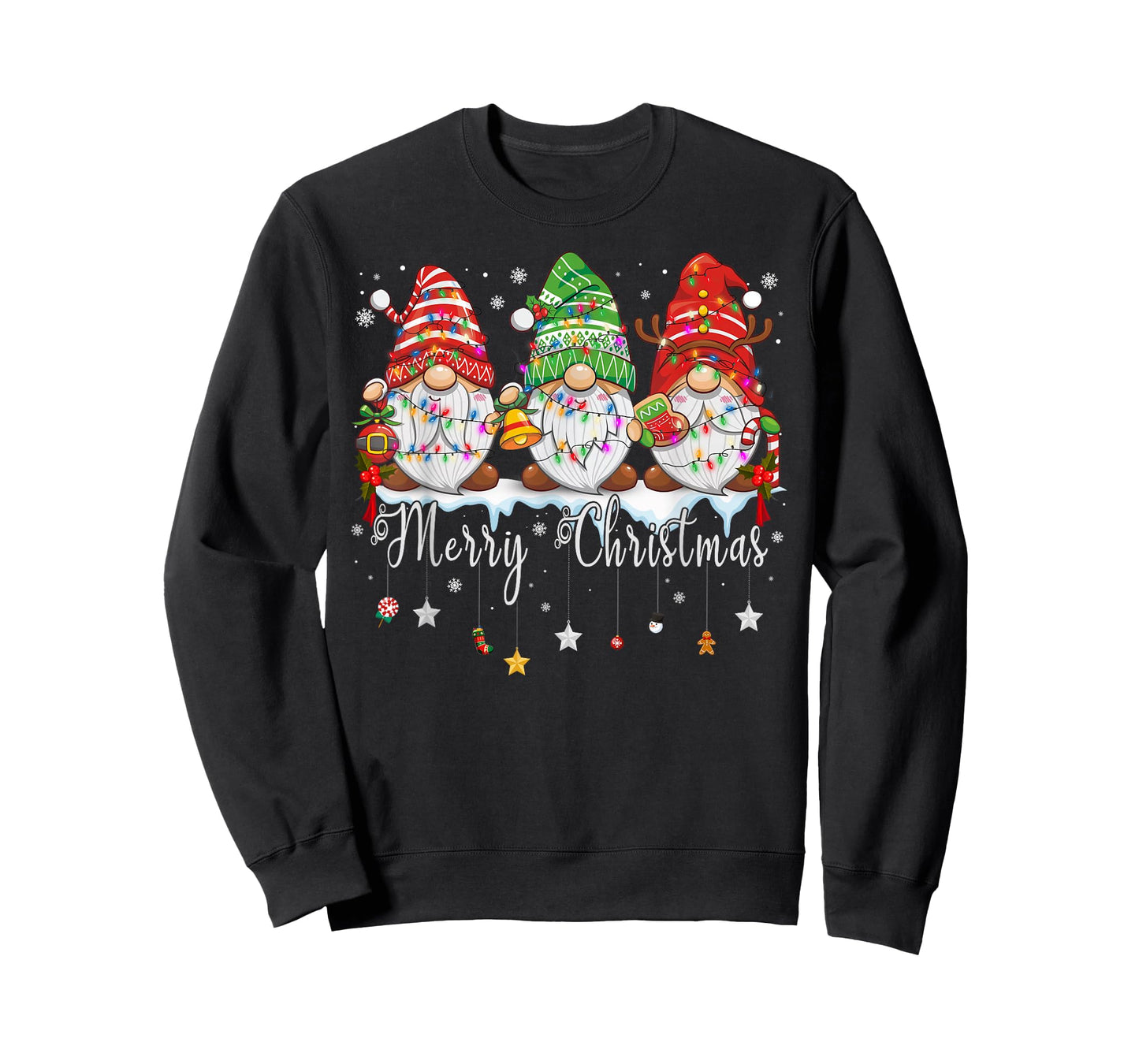 Cute Gnomes Merry Christmas Light Family Gnome Xmas Matching T-Shirt